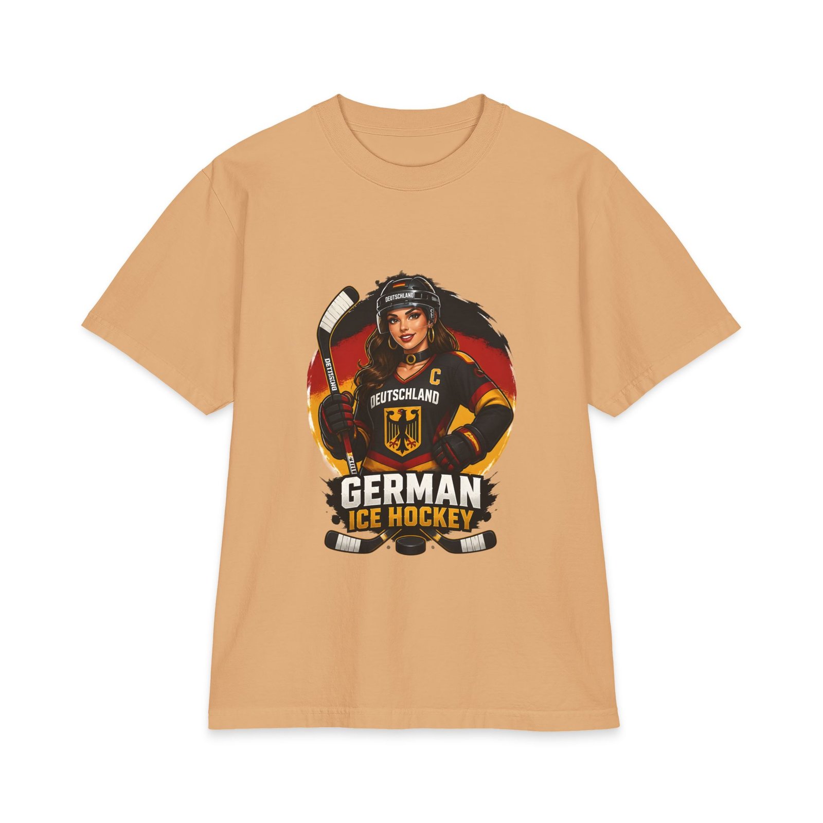 German Ice Hockey T-Shirt – Deutschland Women’s Hockey Player Graphic - Image 9