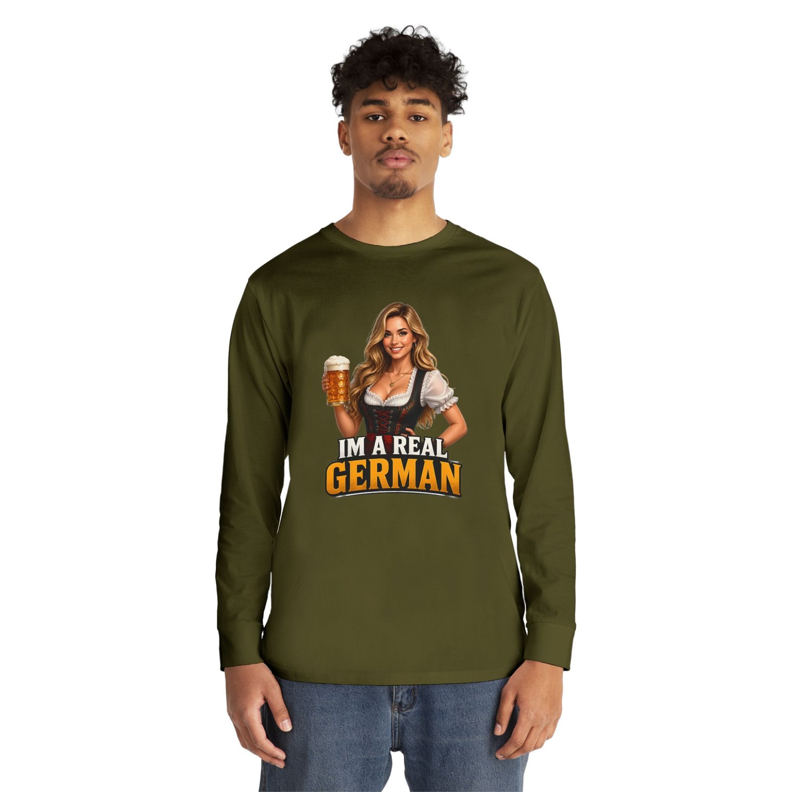 I'm A Real German Long Sleeve Tee — Oktoberfest Beer Dirndl Graphic - Image 39