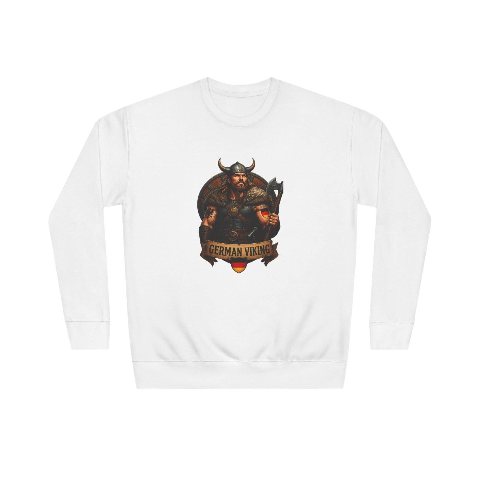 Viking Shield Crewneck Sweatshirt — 'German Viking' Rugged Norse Design