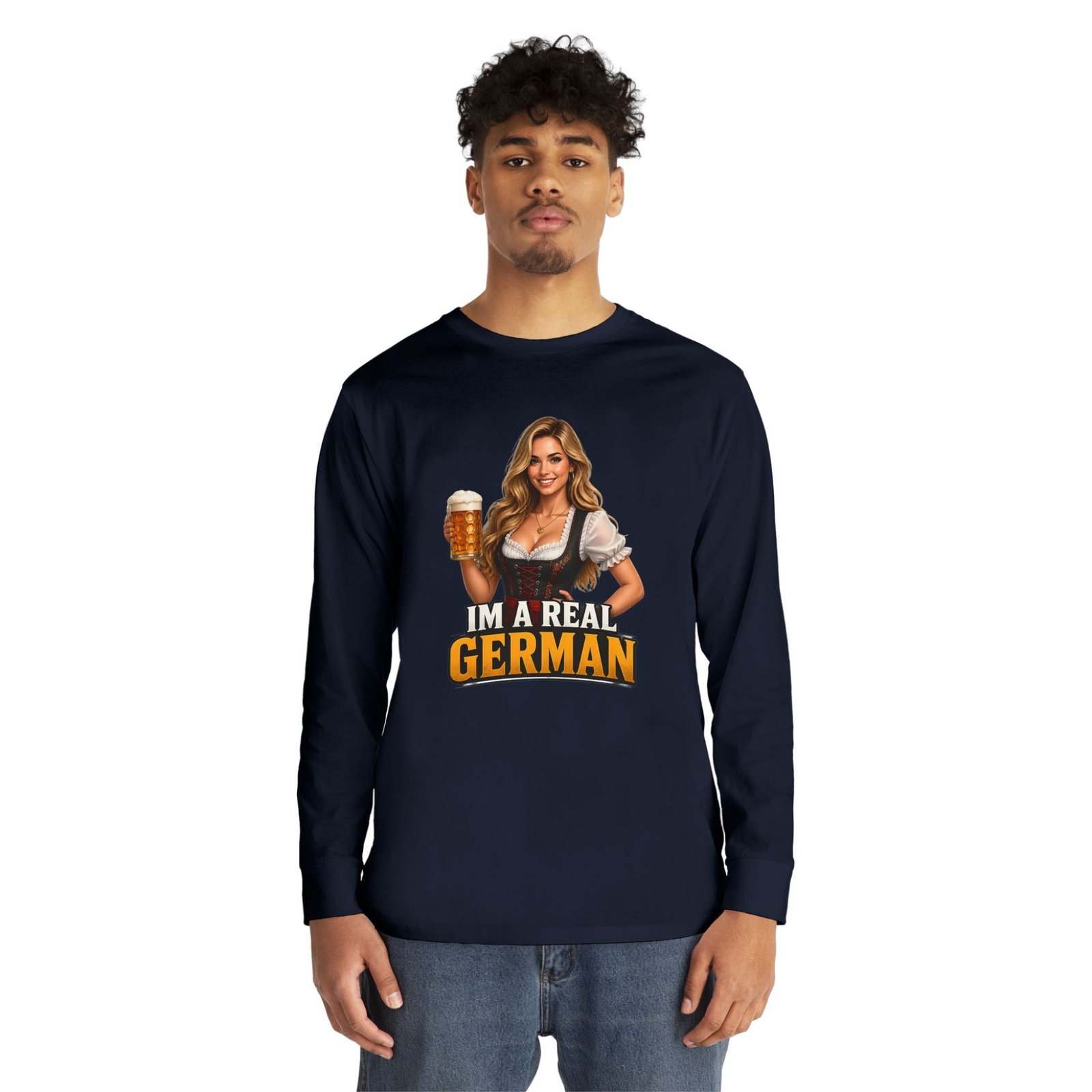 I'm A Real German Long Sleeve Tee — Oktoberfest Beer Dirndl Graphic - Image 51