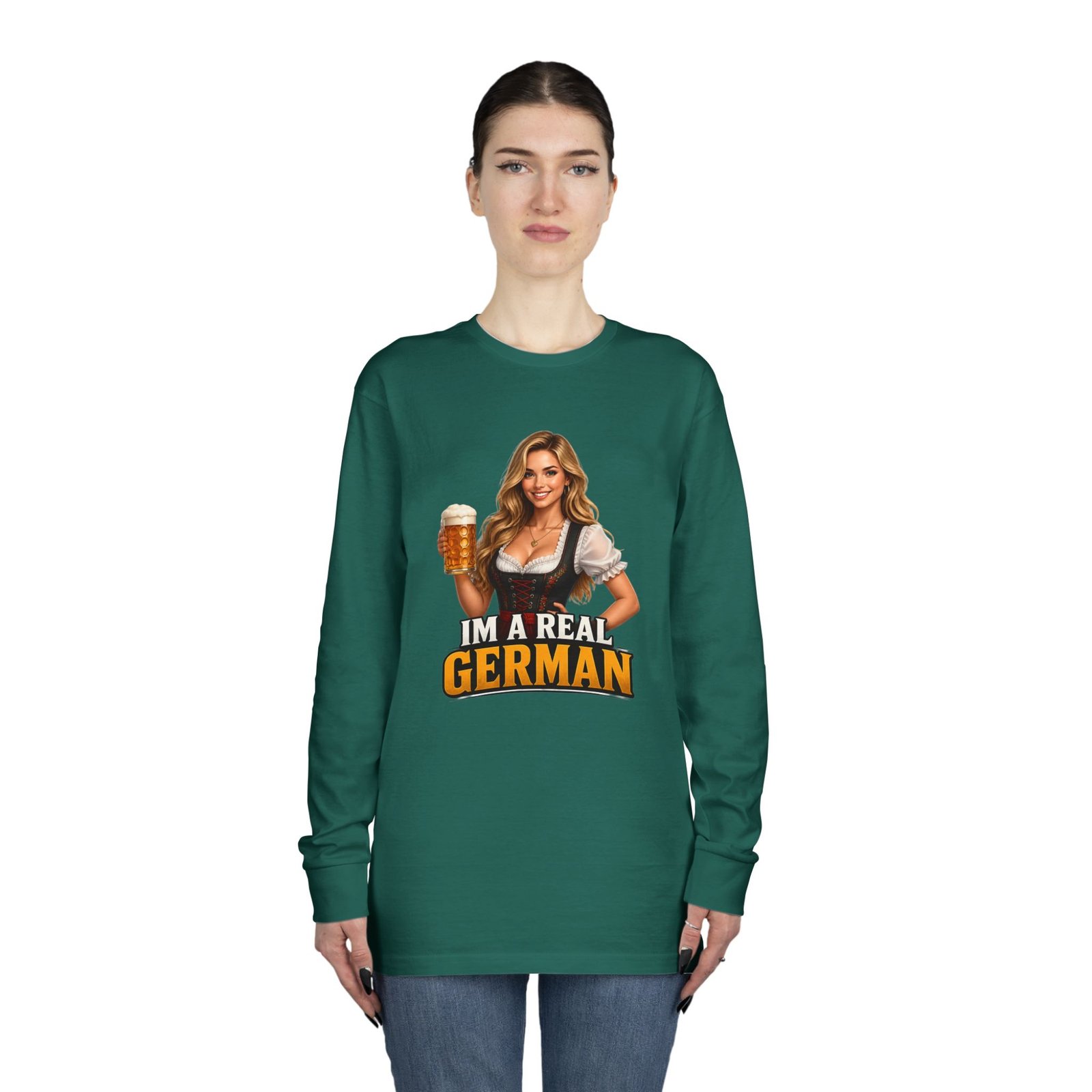 I'm A Real German Long Sleeve Tee — Oktoberfest Beer Dirndl Graphic - Image 44