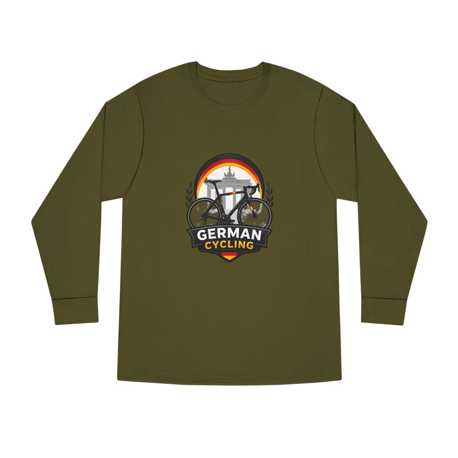 German Cycling Long Sleeve Tee — Retro Berlin Bike Logo - Image 37