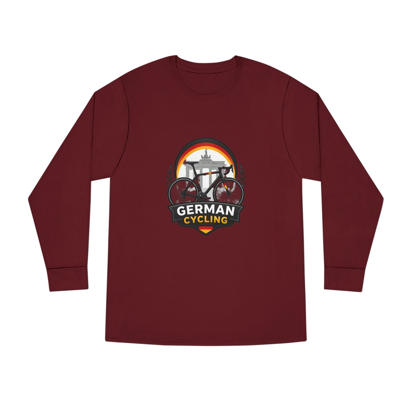 German Cycling Long Sleeve Tee — Retro Berlin Bike Logo - Image 53