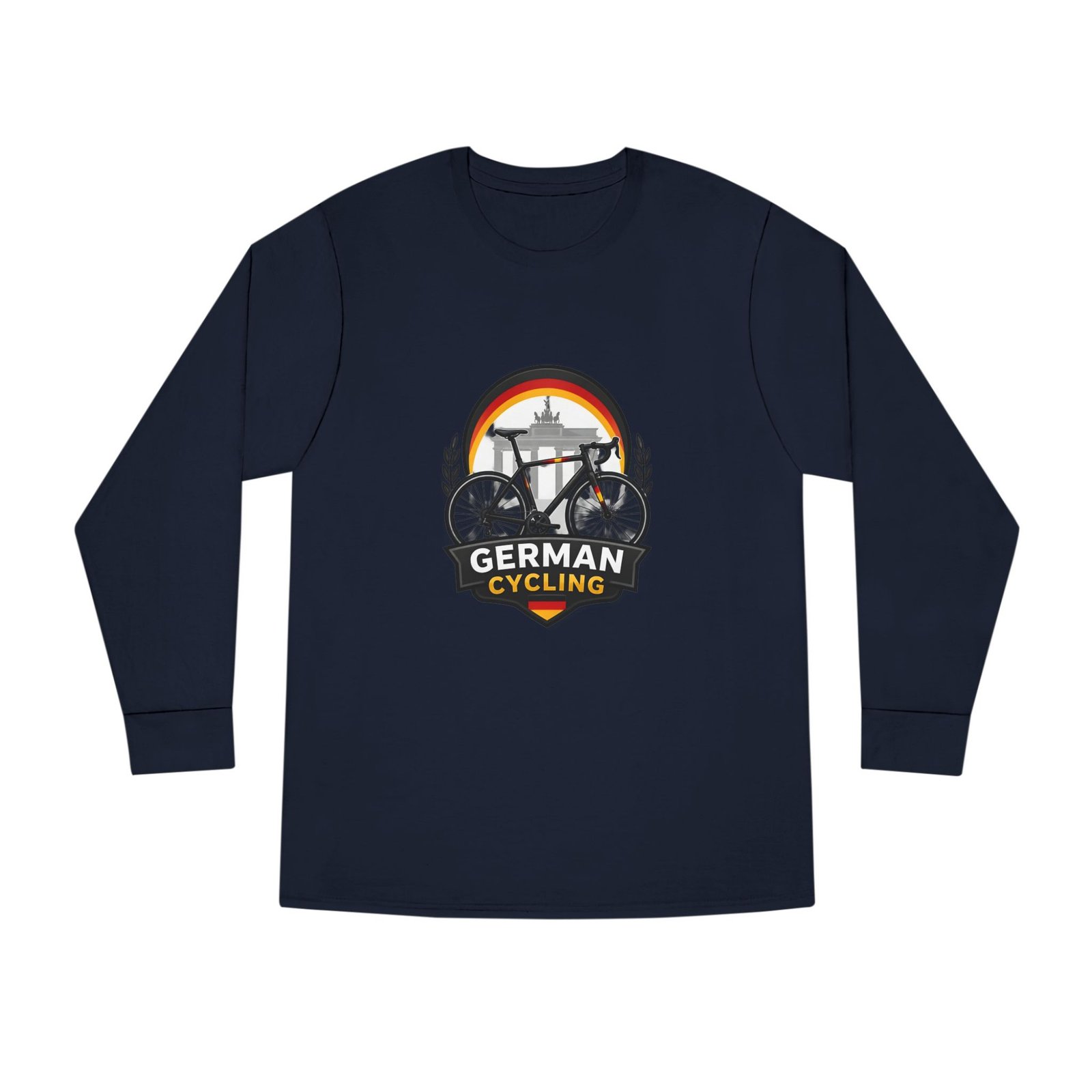 German Cycling Long Sleeve Tee — Retro Berlin Bike Logo - Image 49