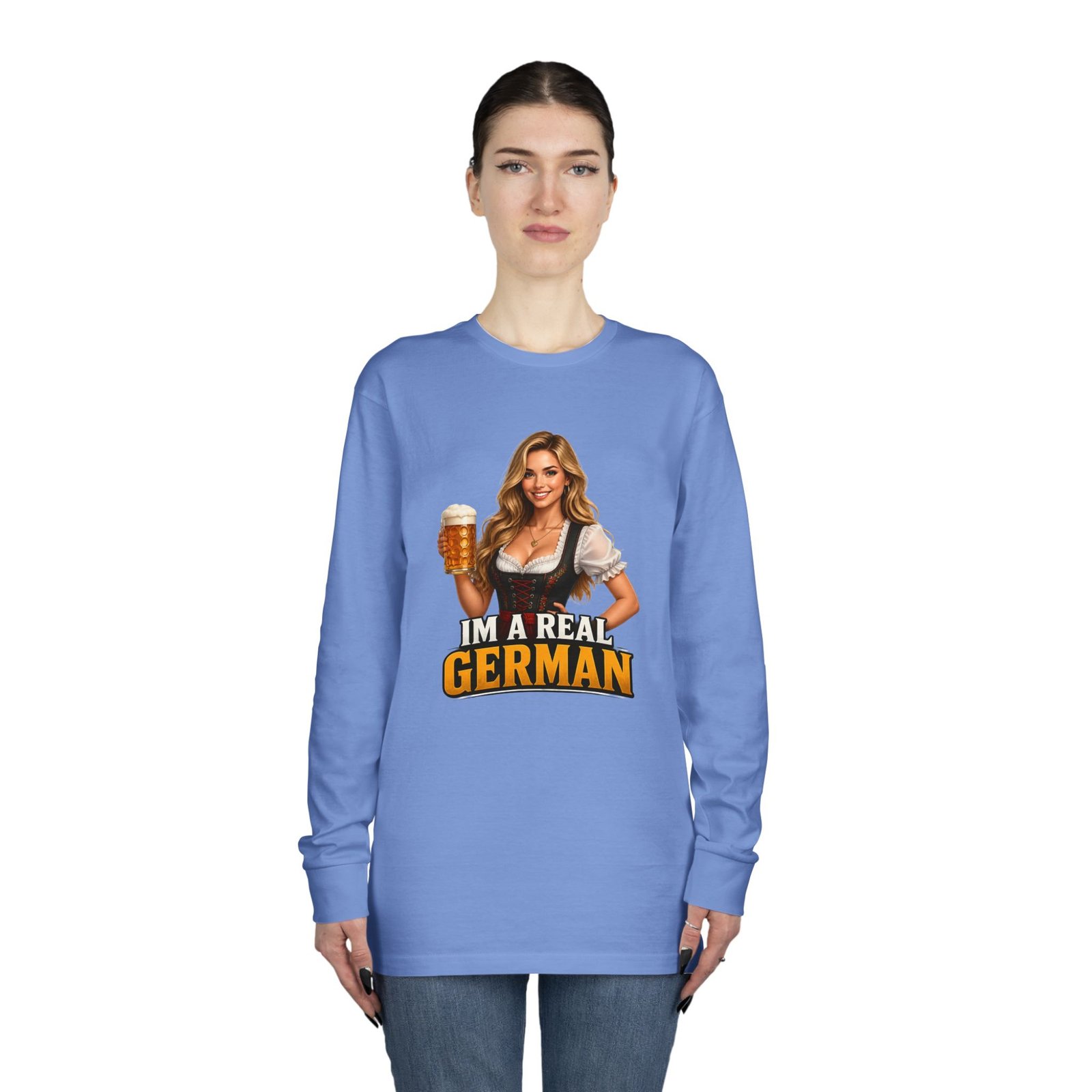 I'm A Real German Long Sleeve Tee — Oktoberfest Beer Dirndl Graphic - Image 48