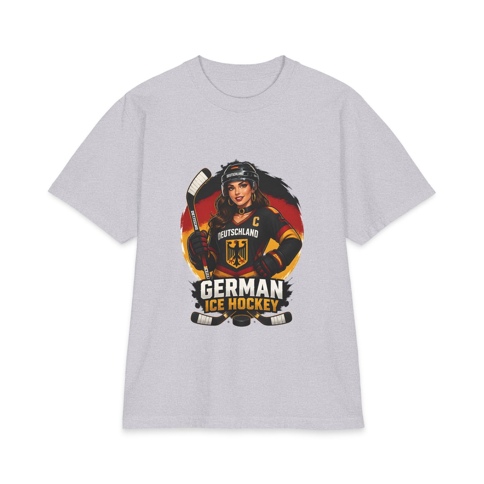 German Ice Hockey T-Shirt – Deutschland Women’s Hockey Player Graphic - Image 15