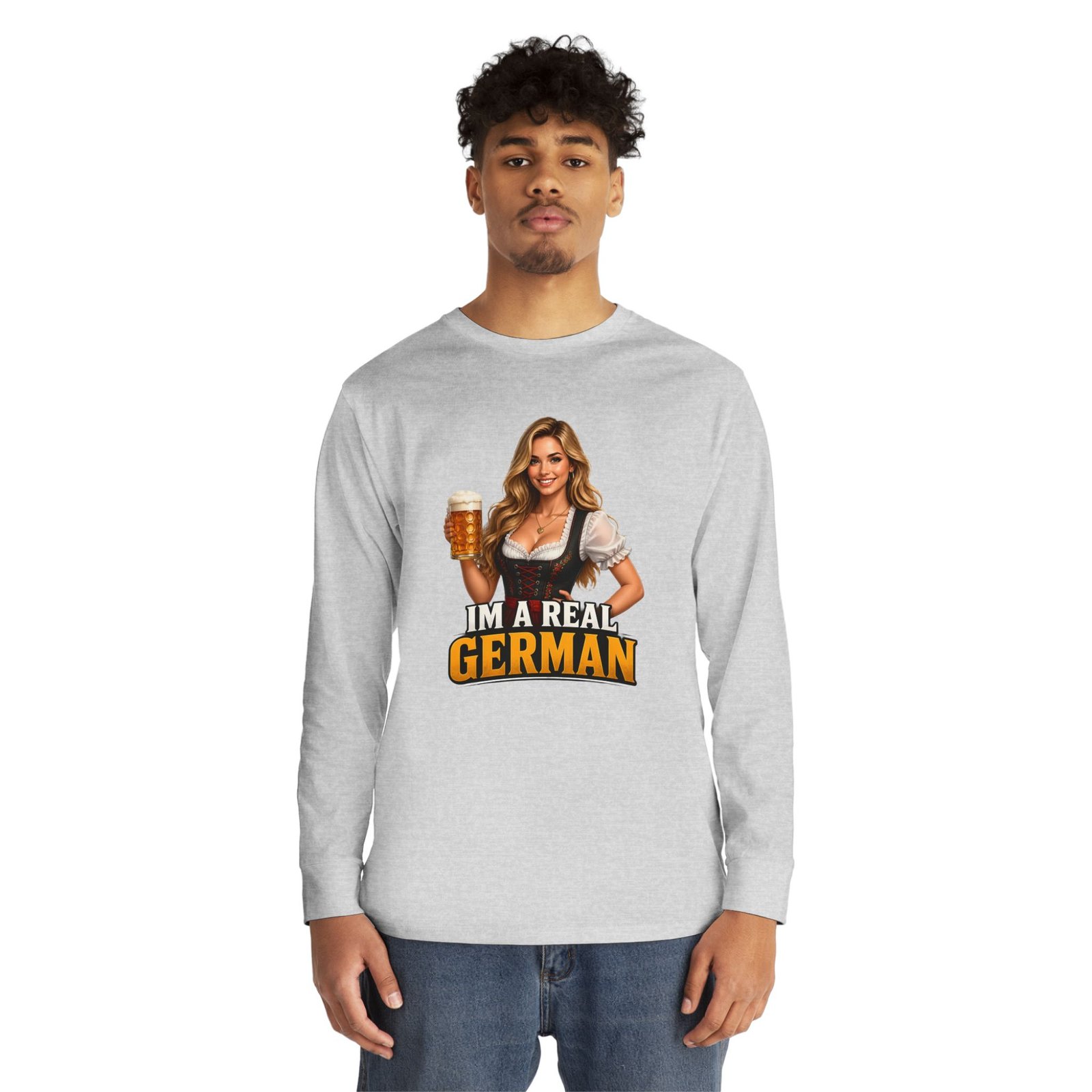 I'm A Real German Long Sleeve Tee — Oktoberfest Beer Dirndl Graphic - Image 7