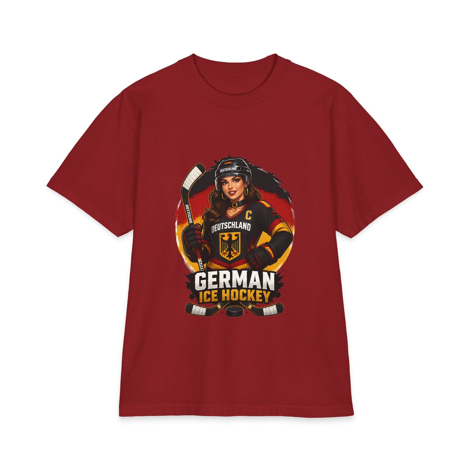 German Ice Hockey T-Shirt – Deutschland Women’s Hockey Player Graphic - Image 23