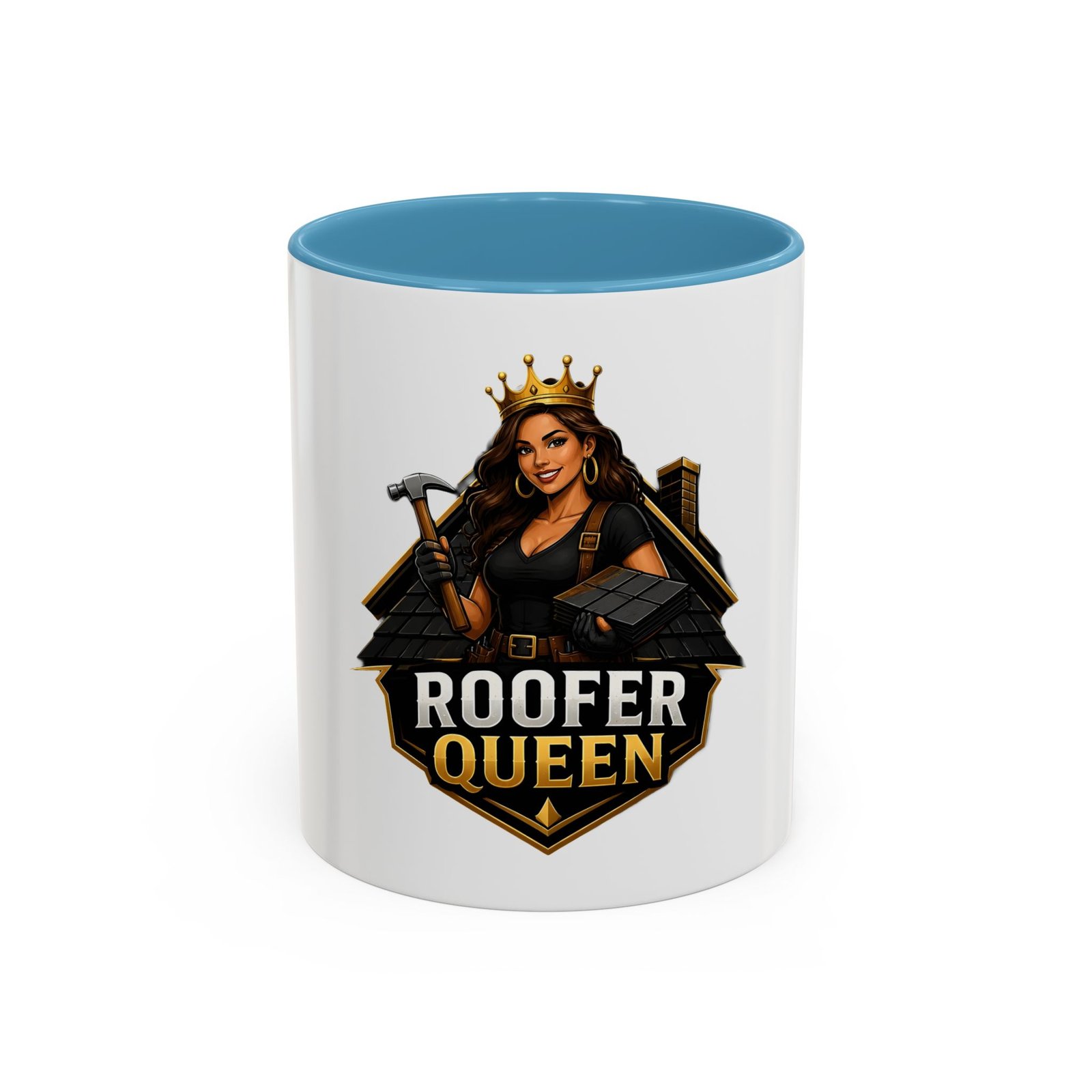 Roofer Queen Coffee Mug — Crowned Female Roofer Design (11/15oz) - Image 33
