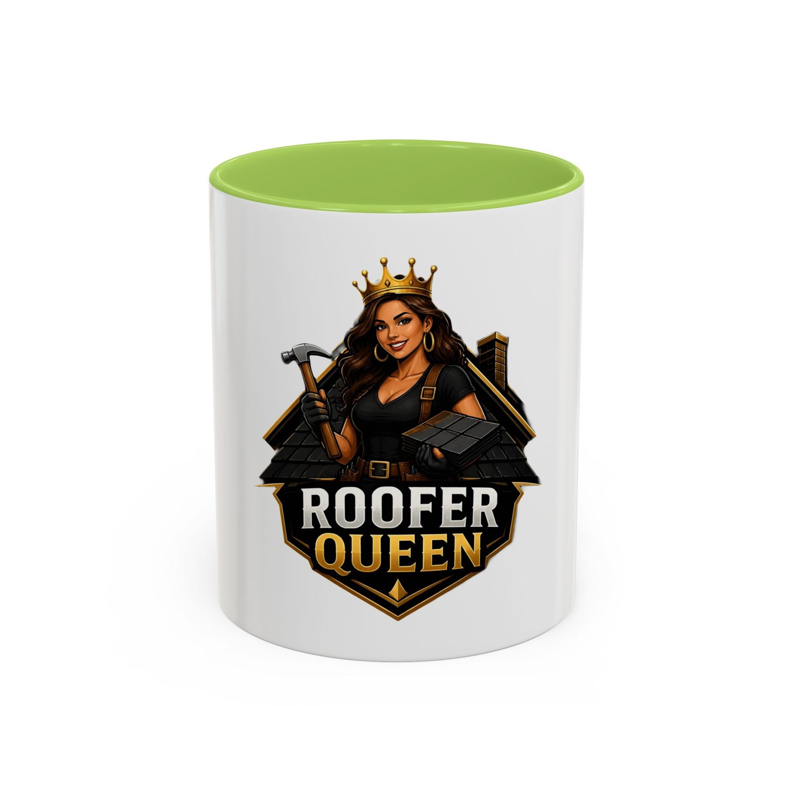 Roofer Queen Coffee Mug — Crowned Female Roofer Design (11/15oz) - Image 57