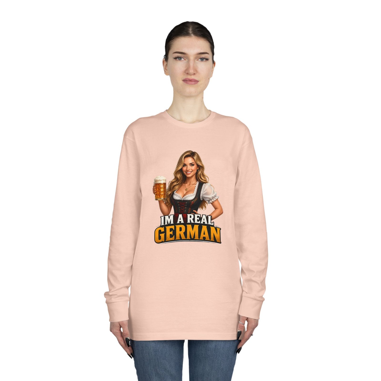 I'm A Real German Long Sleeve Tee — Oktoberfest Beer Dirndl Graphic - Image 20