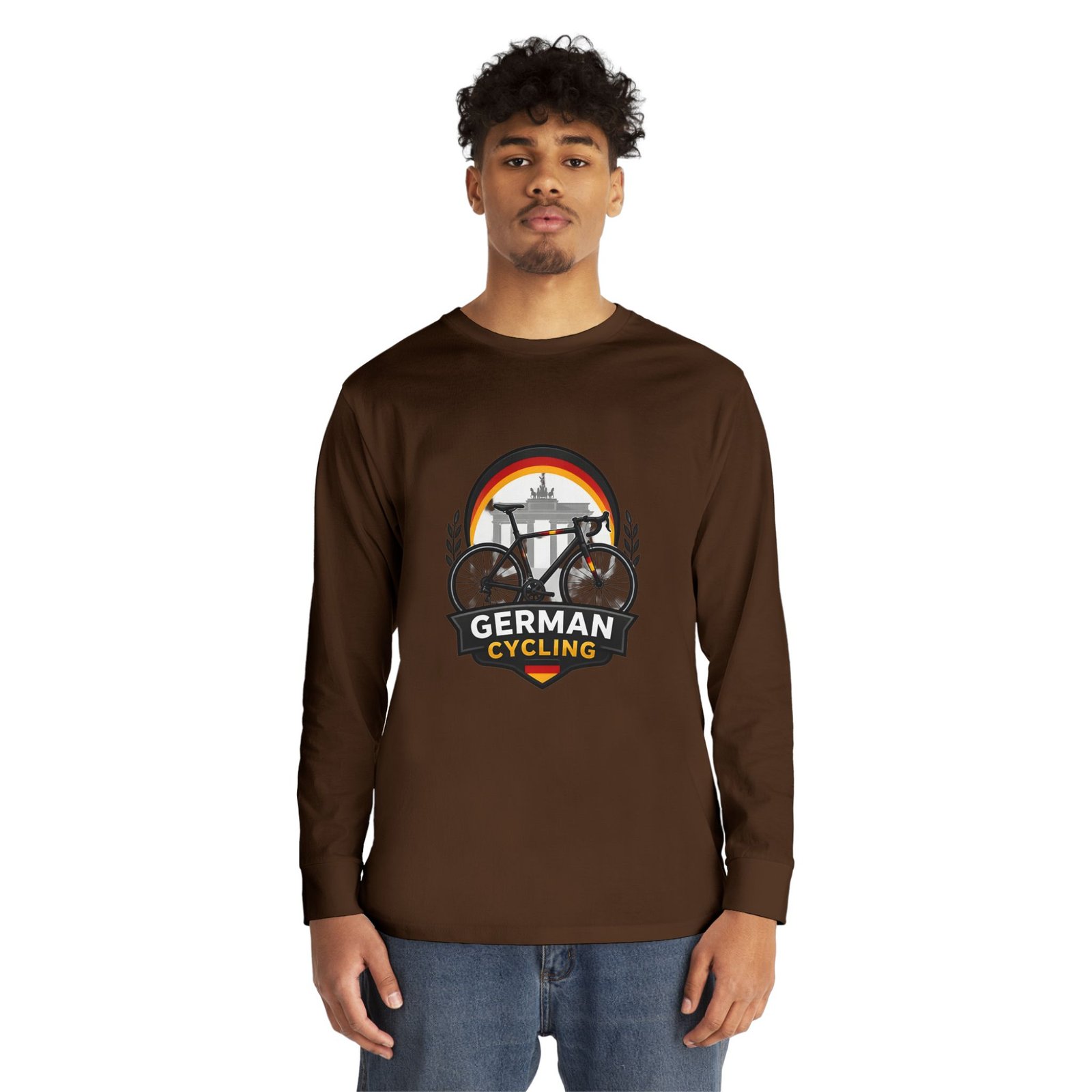 German Cycling Long Sleeve Tee — Retro Berlin Bike Logo - Image 35