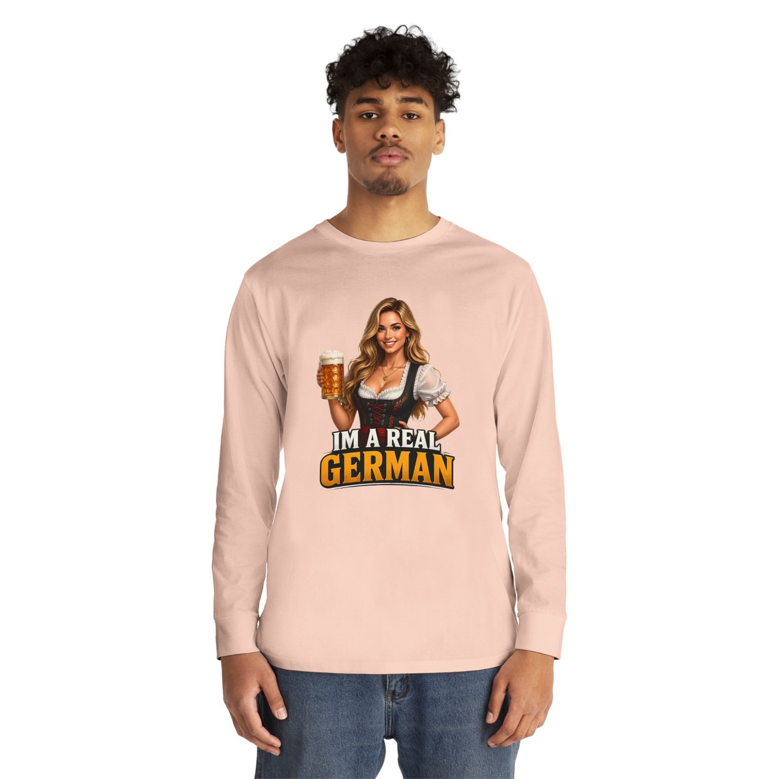 I'm A Real German Long Sleeve Tee — Oktoberfest Beer Dirndl Graphic - Image 19