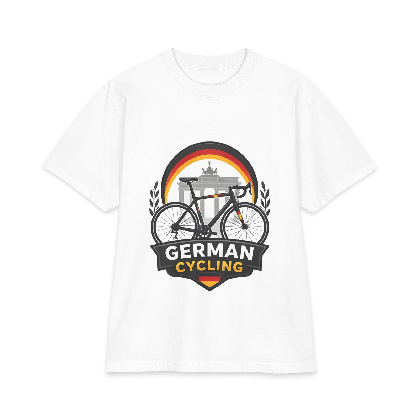 German Cycling T‑Shirt – Retro Brandenburg Gate Bike Design