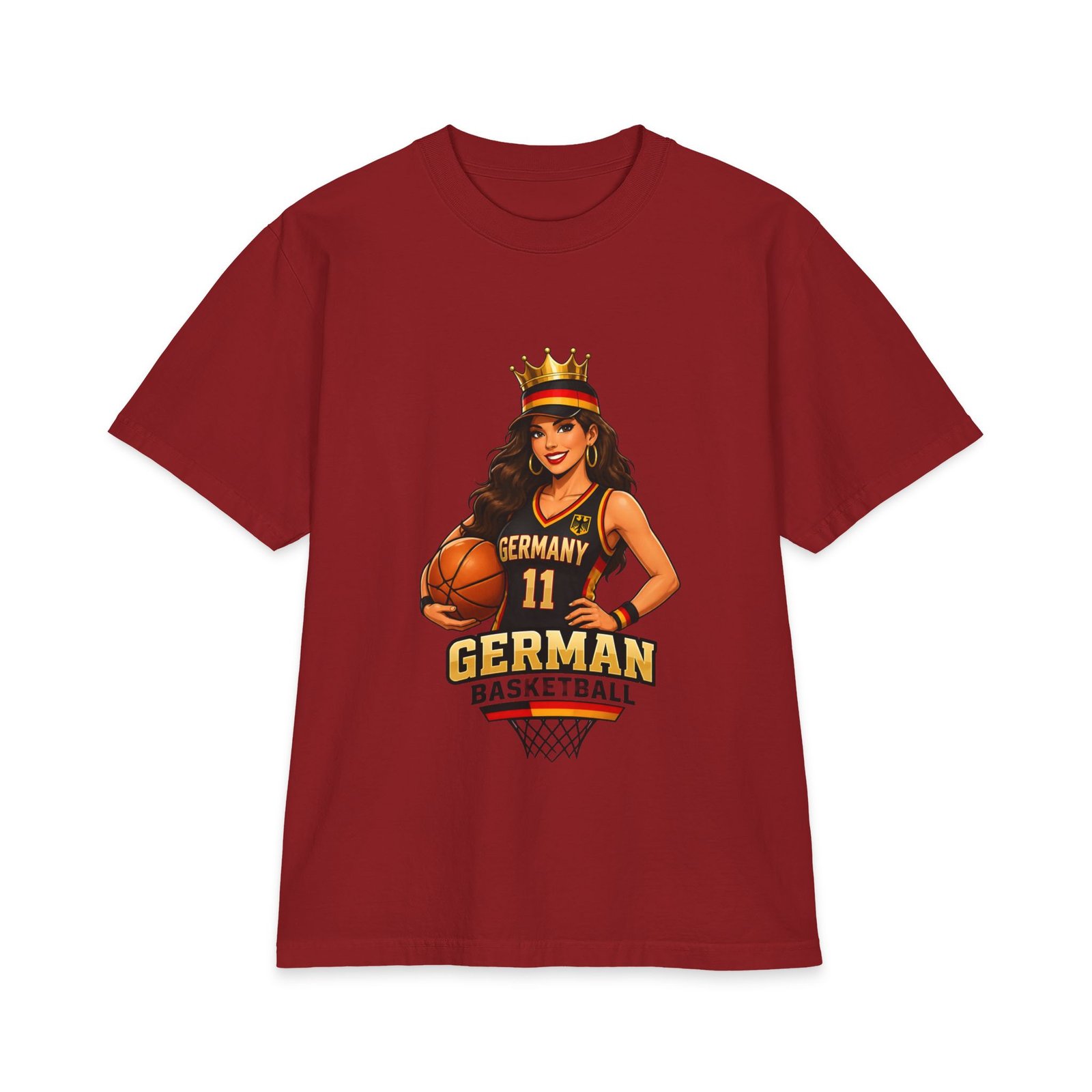 German Basketball Queen T-Shirt — Women’s #11 Basketball Jersey Graphic Tee - Image 23