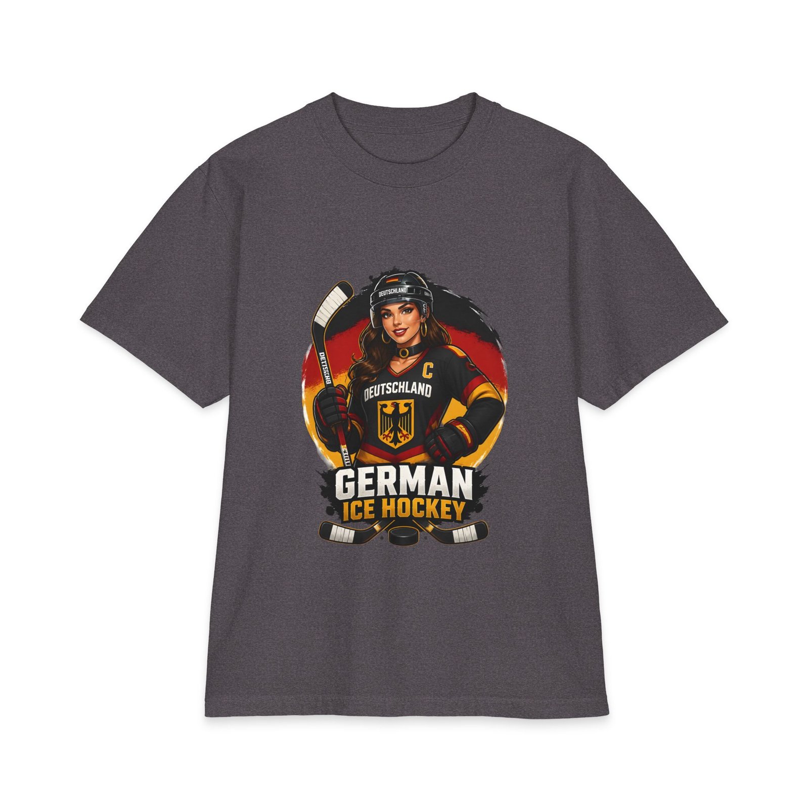 German Ice Hockey T-Shirt – Deutschland Women’s Hockey Player Graphic - Image 17