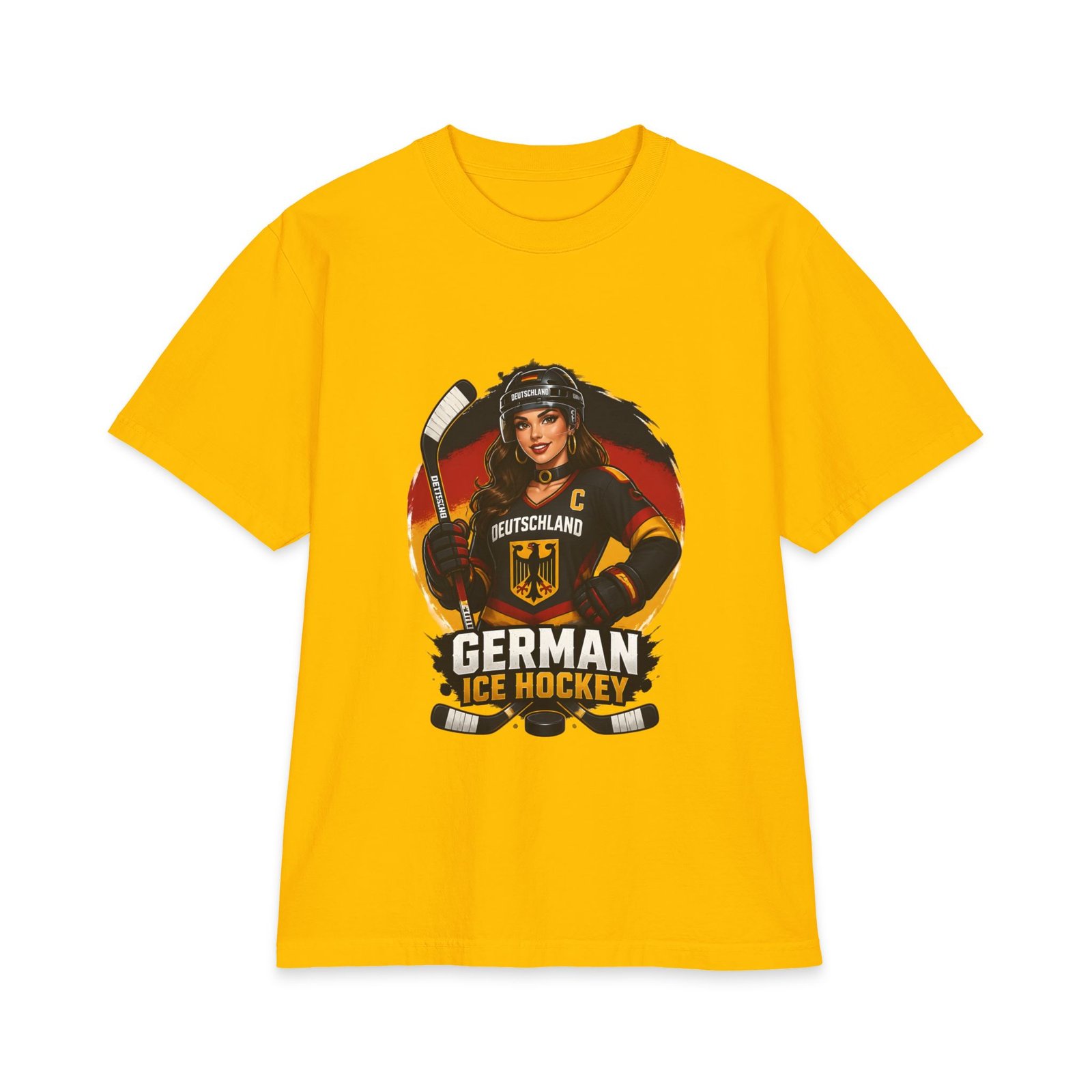 German Ice Hockey T-Shirt – Deutschland Women’s Hockey Player Graphic - Image 13
