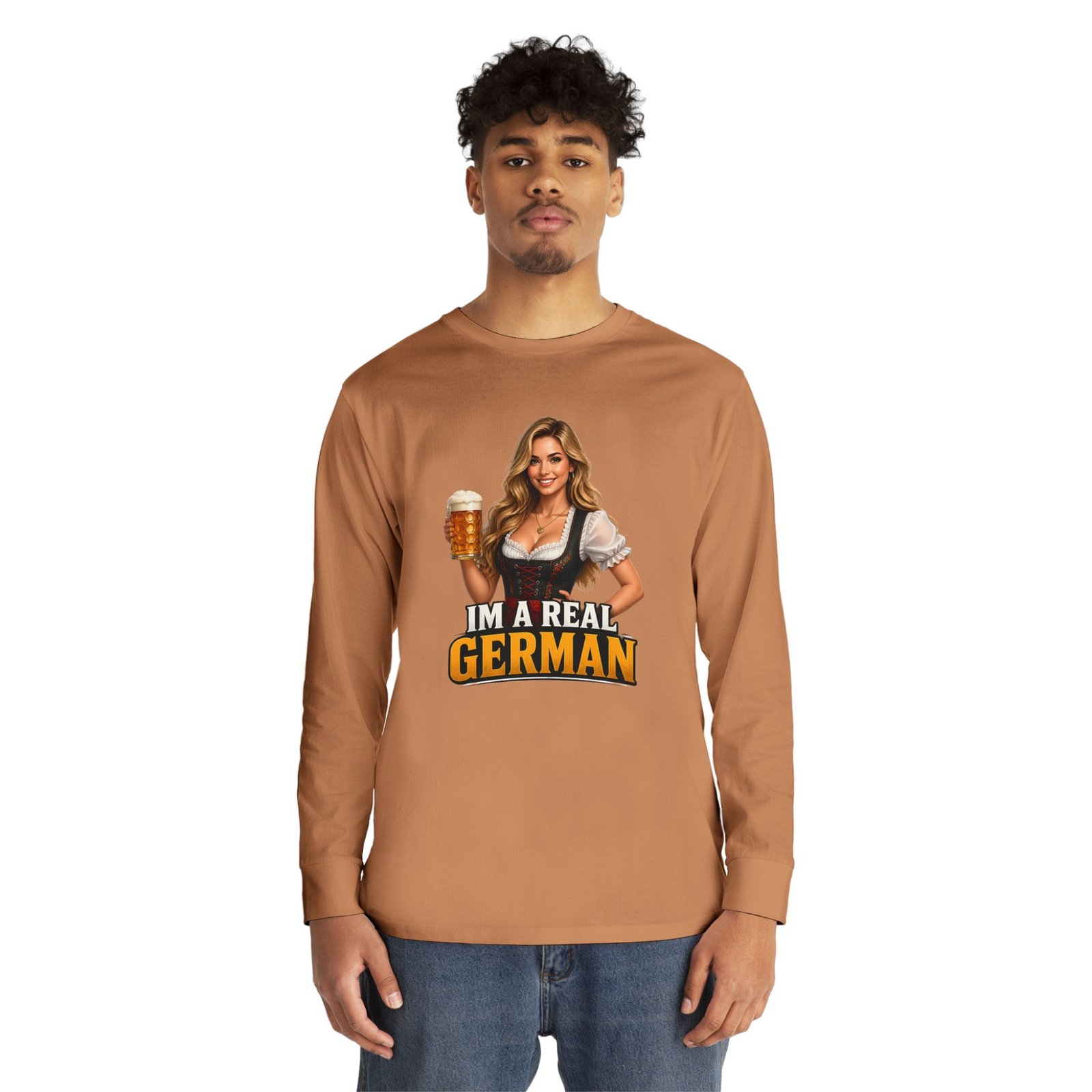 I'm A Real German Long Sleeve Tee — Oktoberfest Beer Dirndl Graphic - Image 27