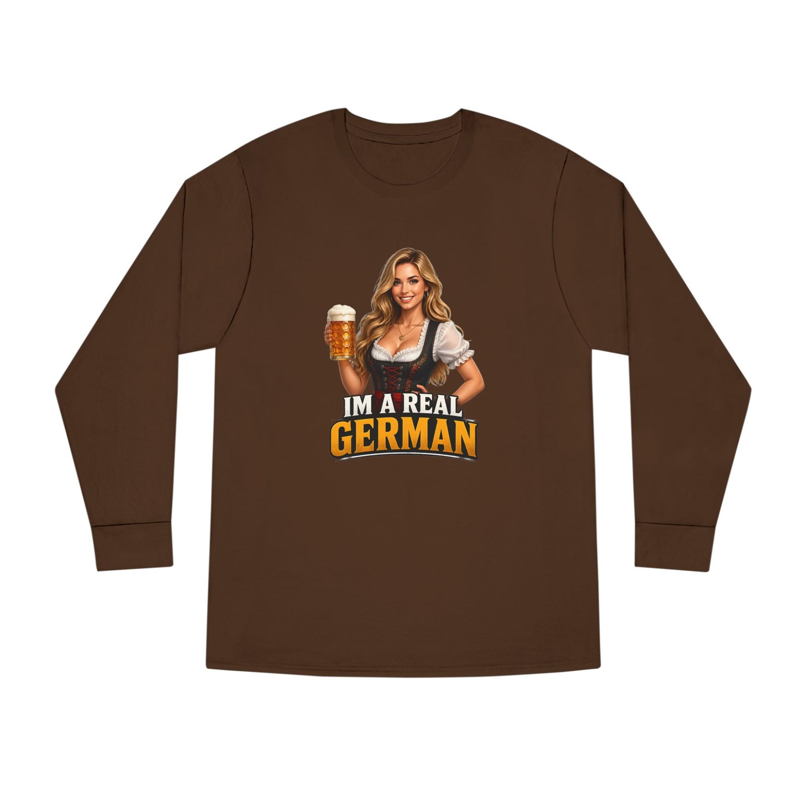 I'm A Real German Long Sleeve Tee — Oktoberfest Beer Dirndl Graphic - Image 33