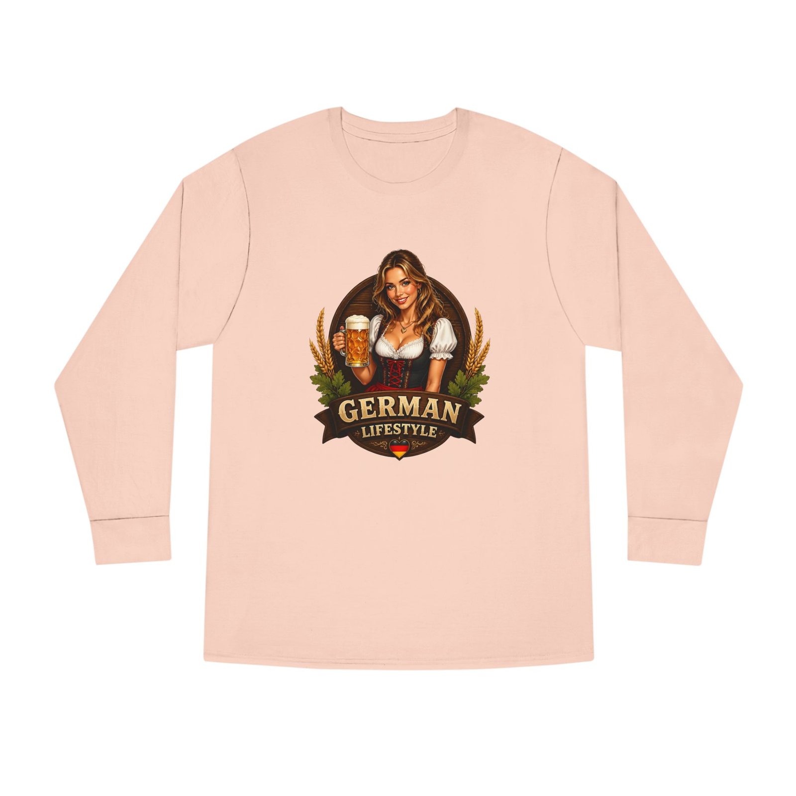 German Lifestyle Long Sleeve Tee — Oktoberfest Beer Girl Graphic - Image 17