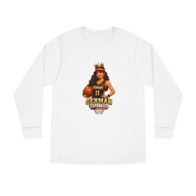 German Basketball Queen Long Sleeve Tee — Women’s Basketball Jersey Graphic