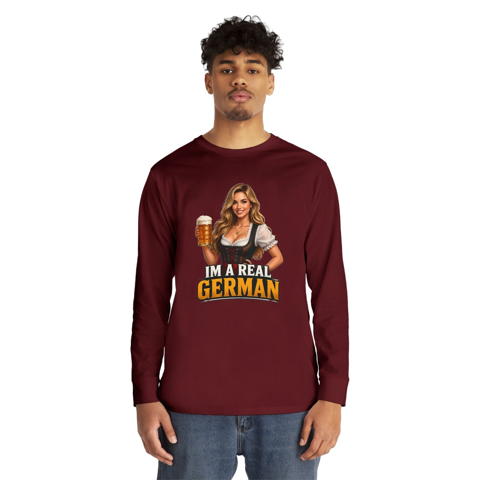 I'm A Real German Long Sleeve Tee — Oktoberfest Beer Dirndl Graphic - Image 55