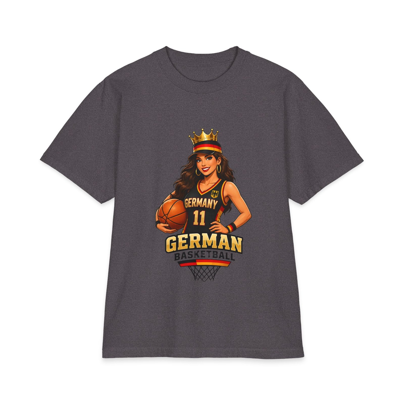 German Basketball Queen T-Shirt — Women’s #11 Basketball Jersey Graphic Tee - Image 17