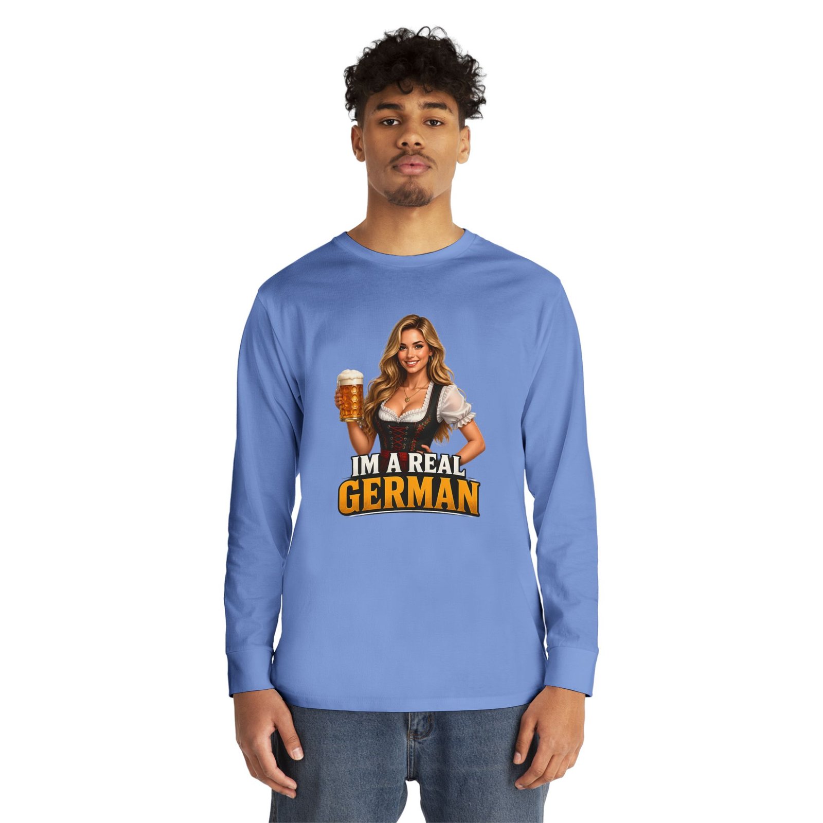I'm A Real German Long Sleeve Tee — Oktoberfest Beer Dirndl Graphic - Image 47