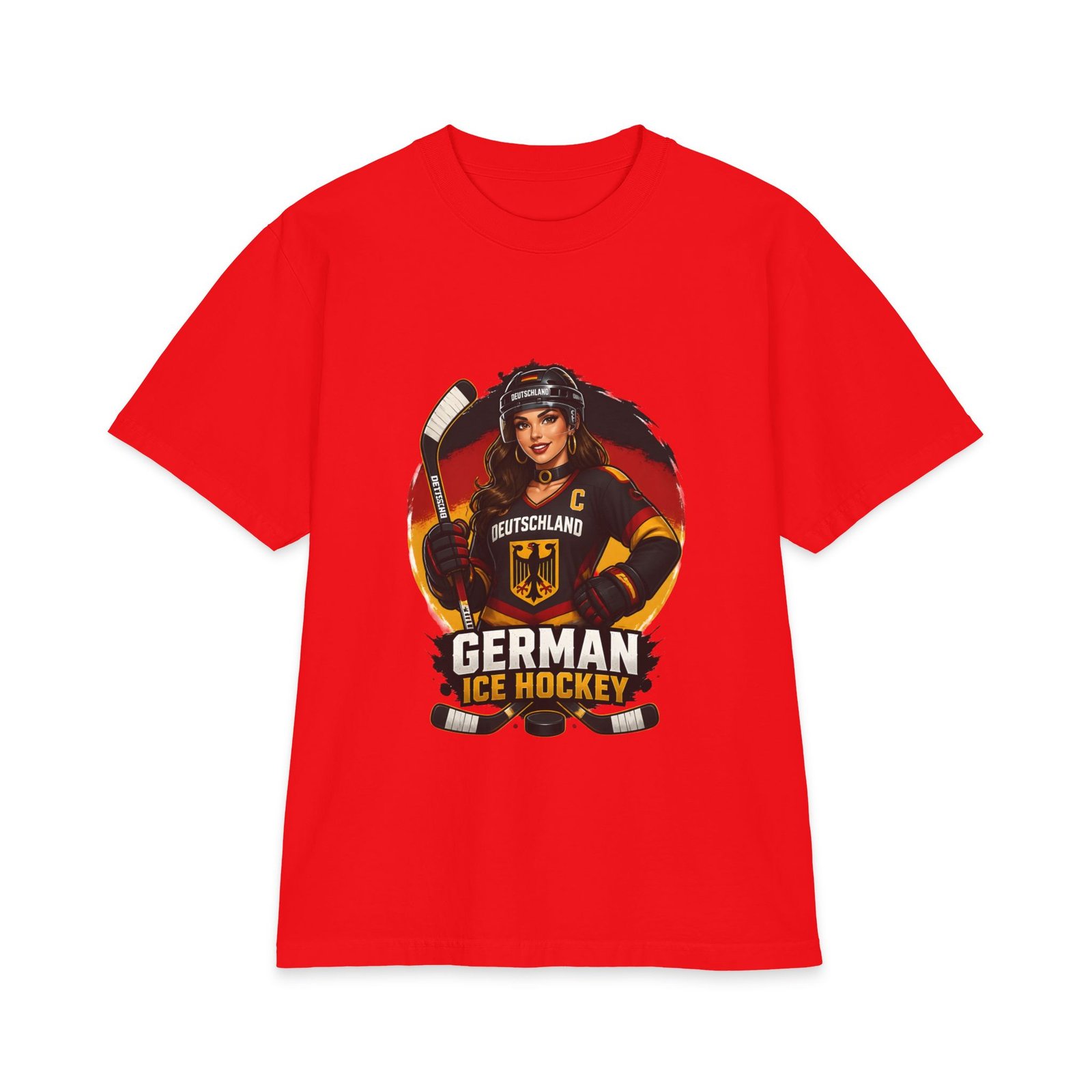 German Ice Hockey T-Shirt – Deutschland Women’s Hockey Player Graphic - Image 21