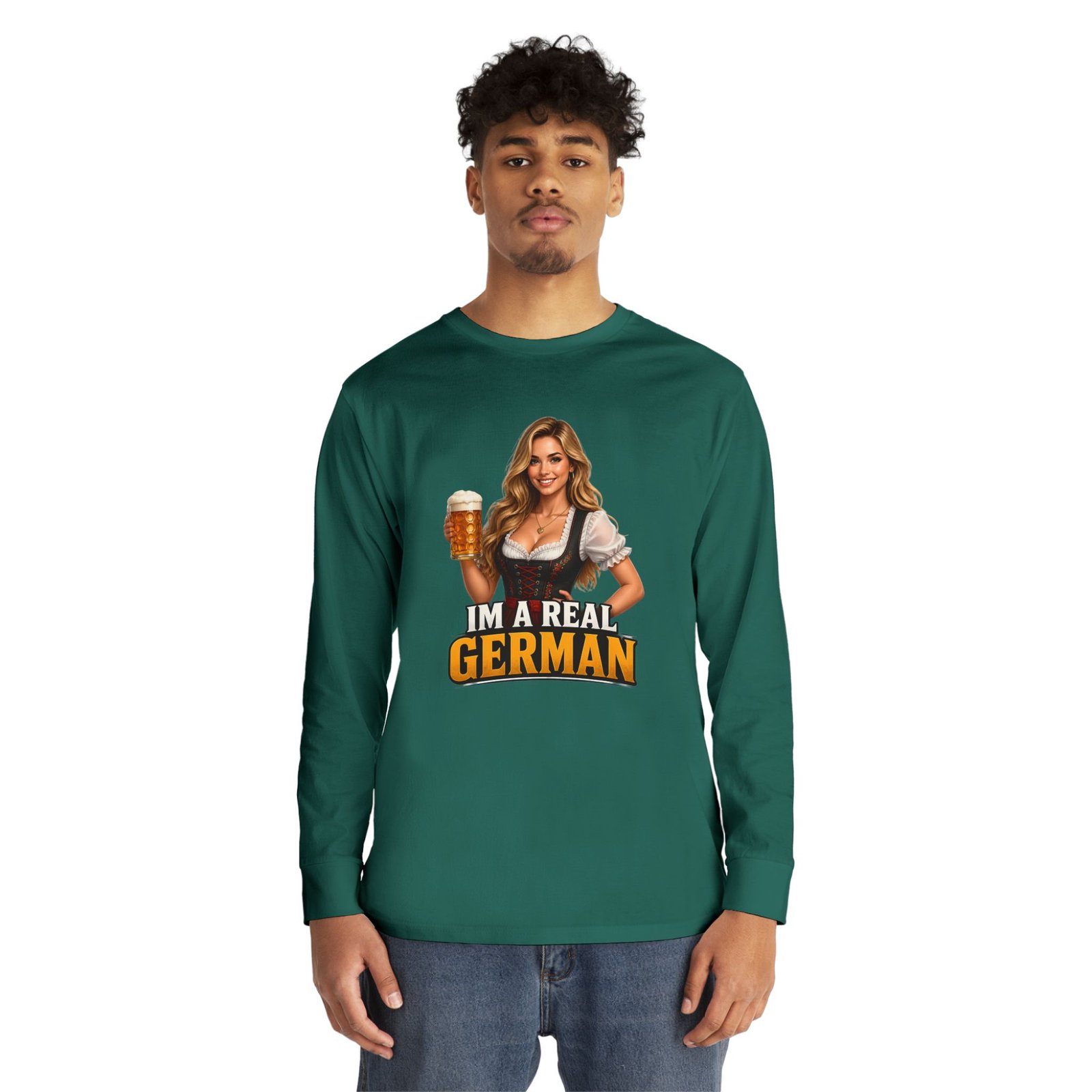 I'm A Real German Long Sleeve Tee — Oktoberfest Beer Dirndl Graphic - Image 43