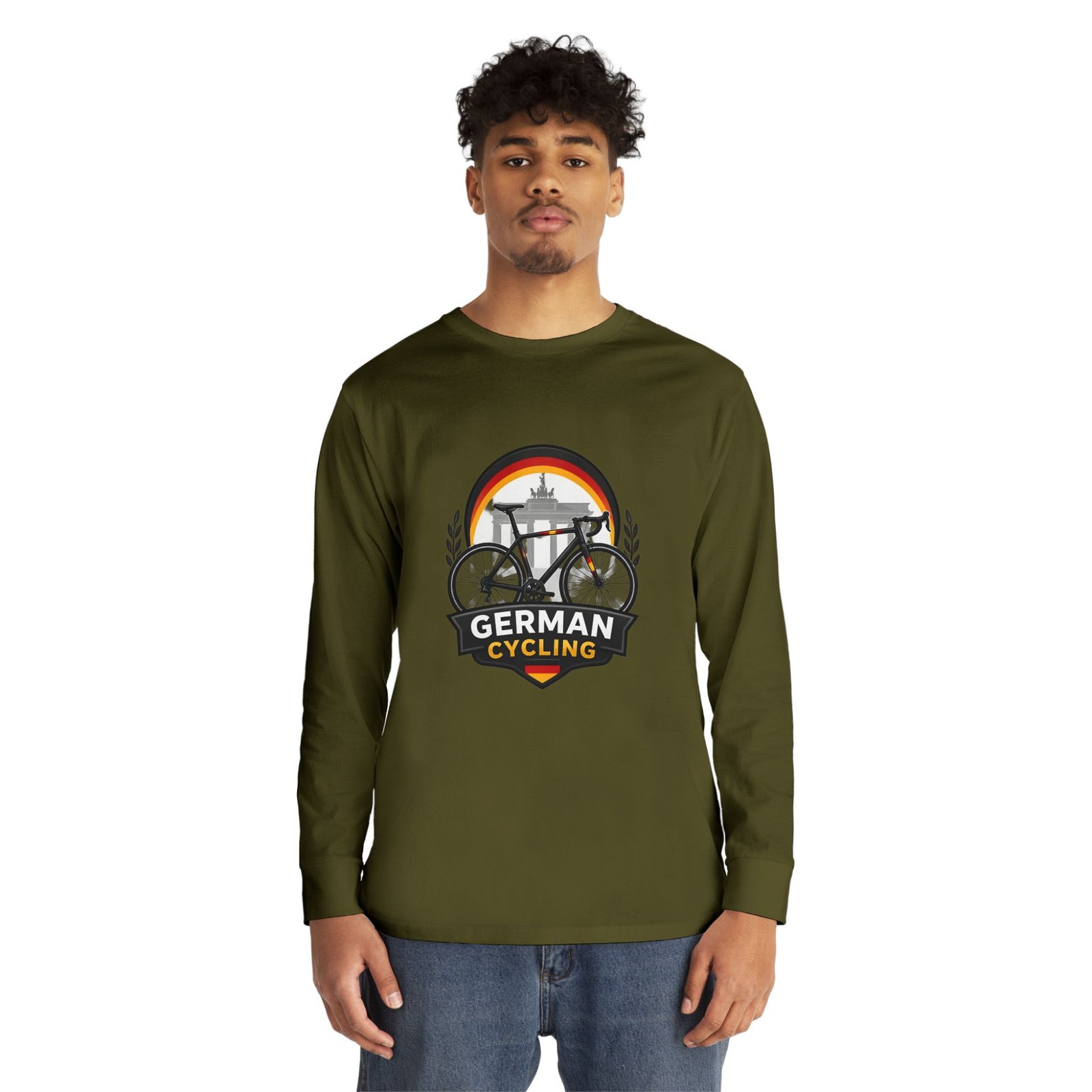 German Cycling Long Sleeve Tee — Retro Berlin Bike Logo - Image 39