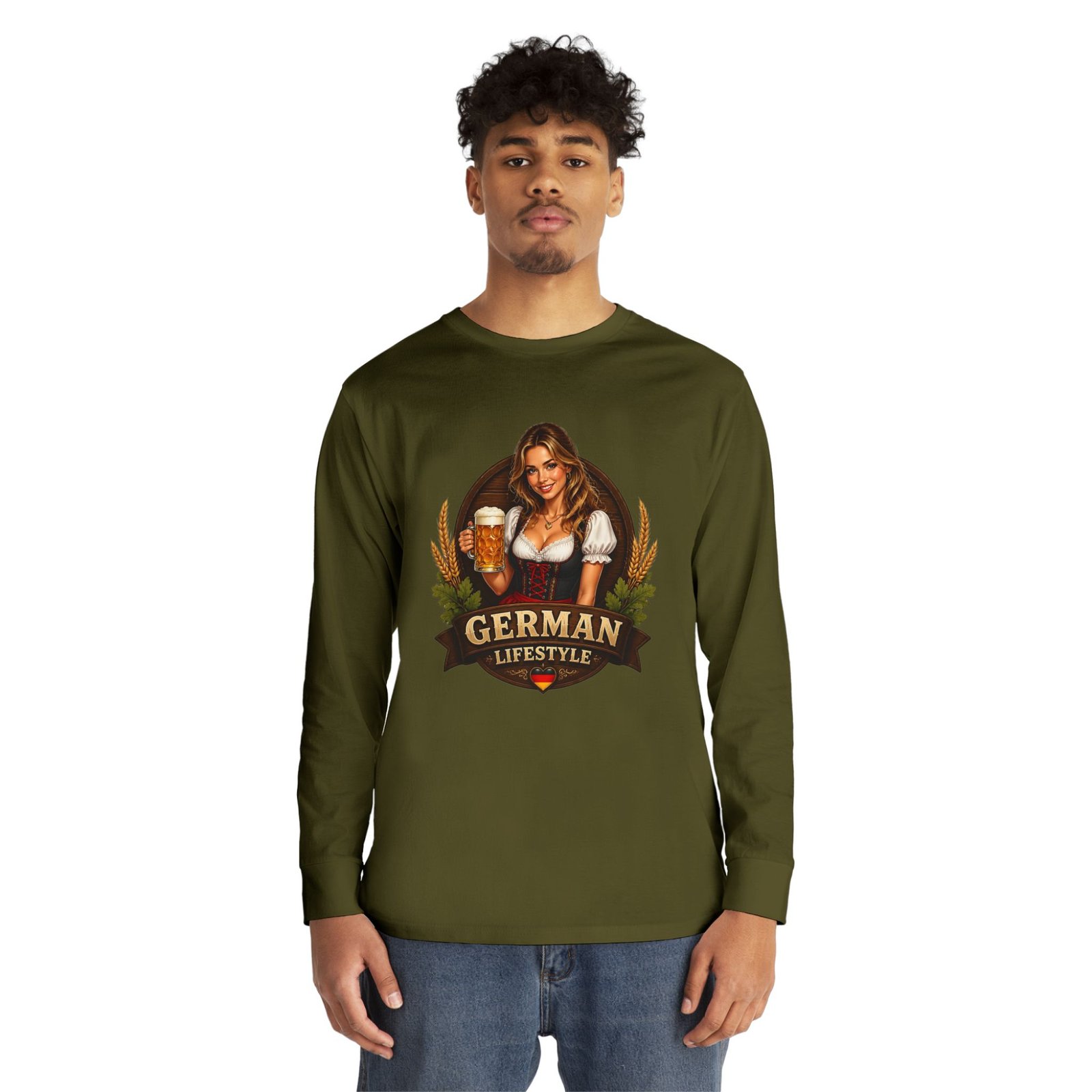 German Lifestyle Long Sleeve Tee — Oktoberfest Beer Girl Graphic - Image 39
