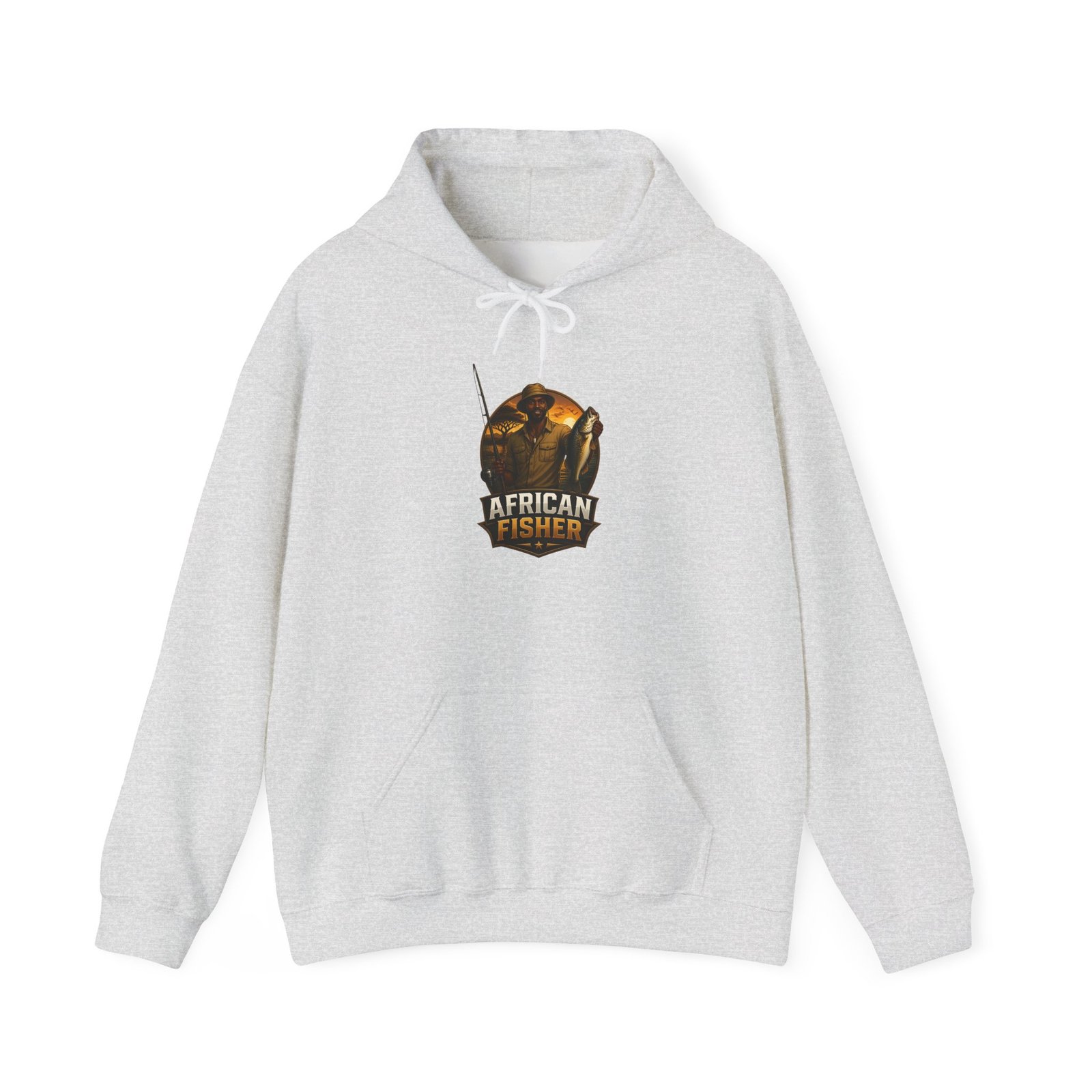 African Fisher Hoodie - Vintage Fishing Logo Pullover for Anglers - Image 9