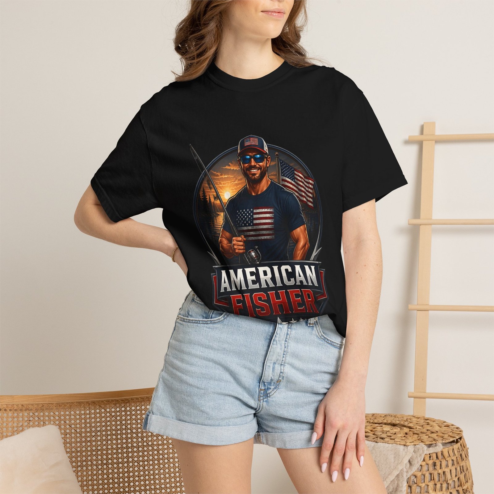 American Fisher T-Shirt — Patriotic Fishing Tee for Men - Image 52