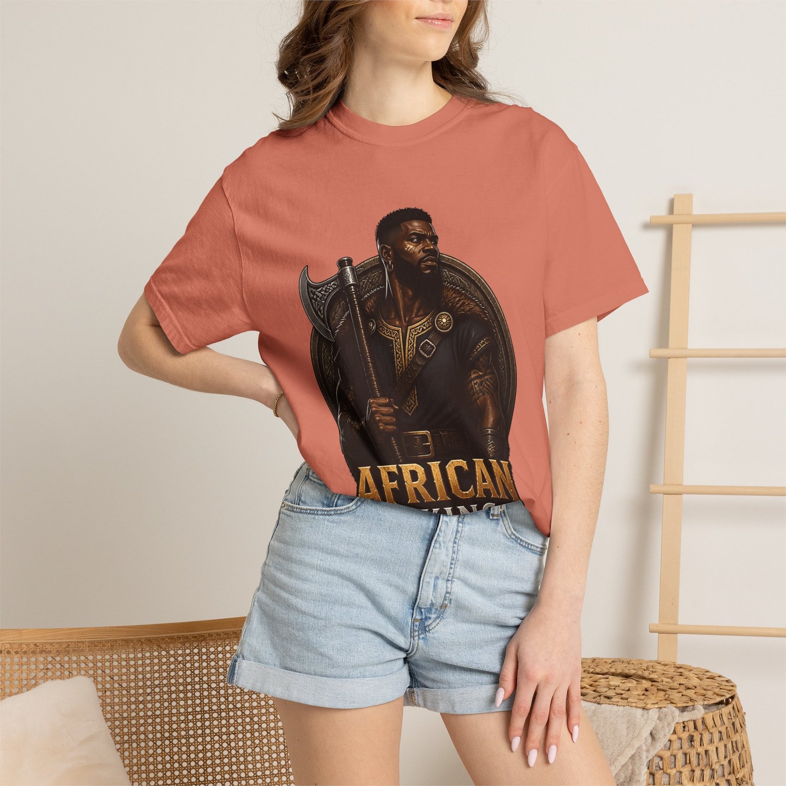 African Viking T-Shirt — Graphic Warrior Tee - Image 8