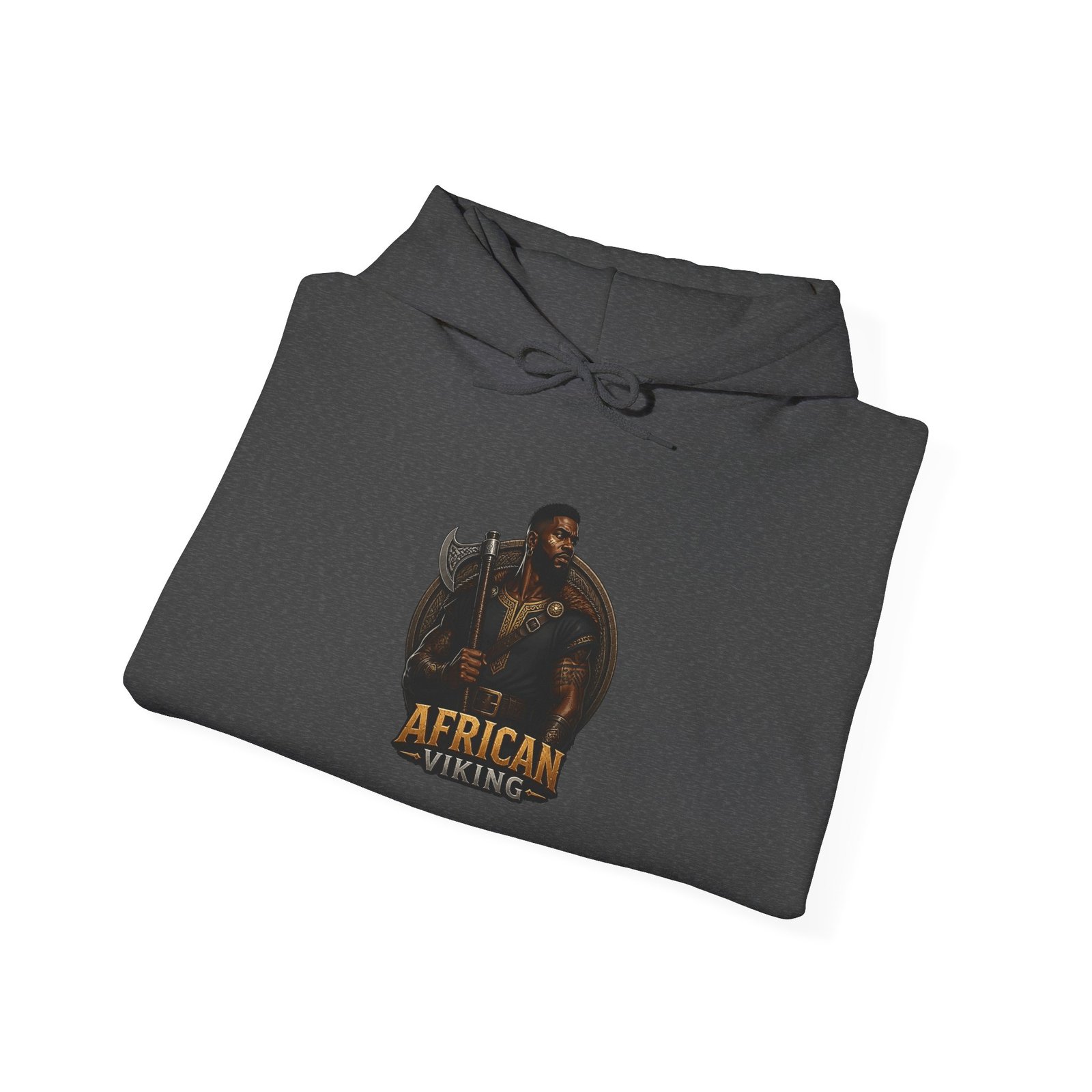 Hoodie - 'African Viking' Vintage Wildlife Graphic - Image 32