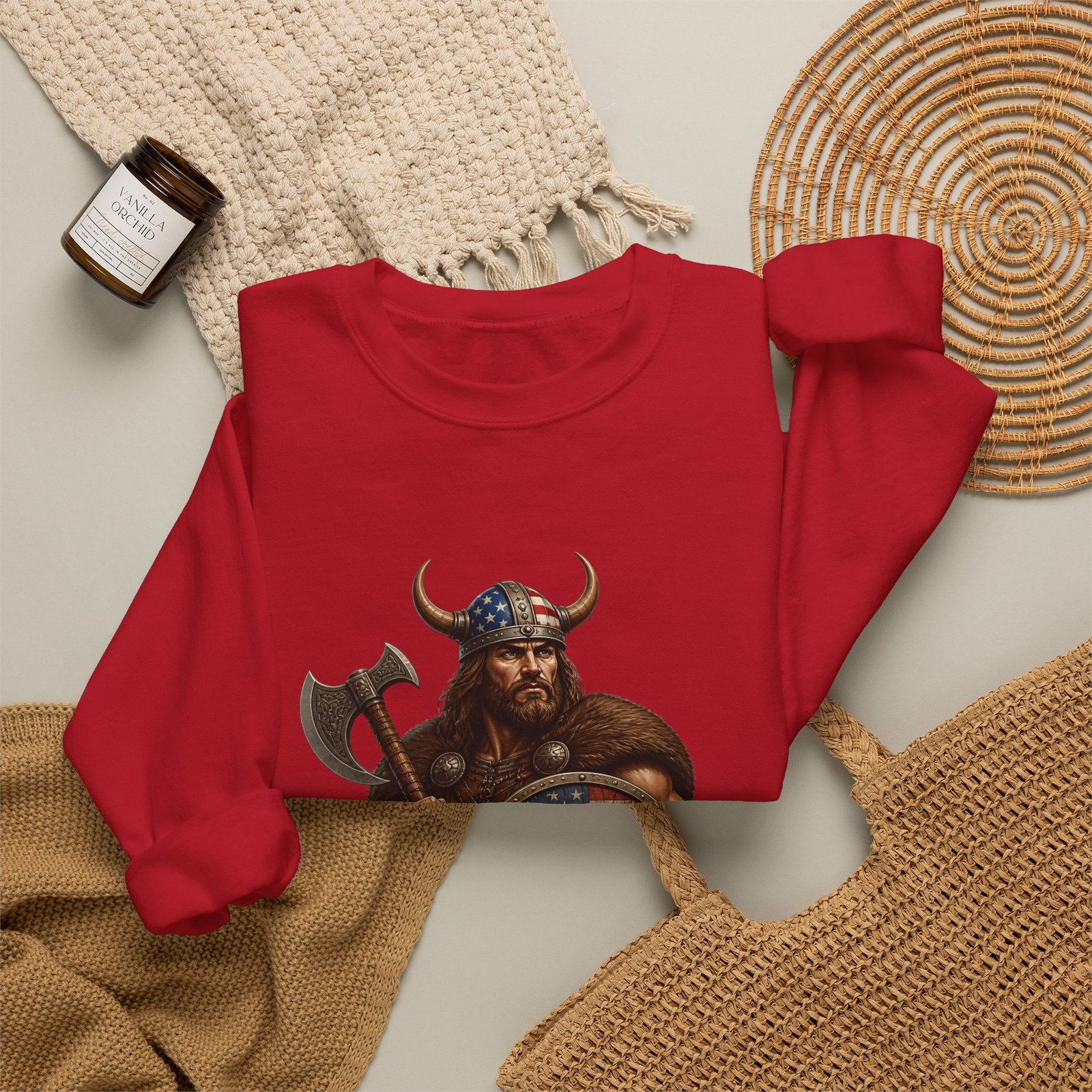 American Viking Sweatshirt - Patriotic Viking Crewneck - Image 56