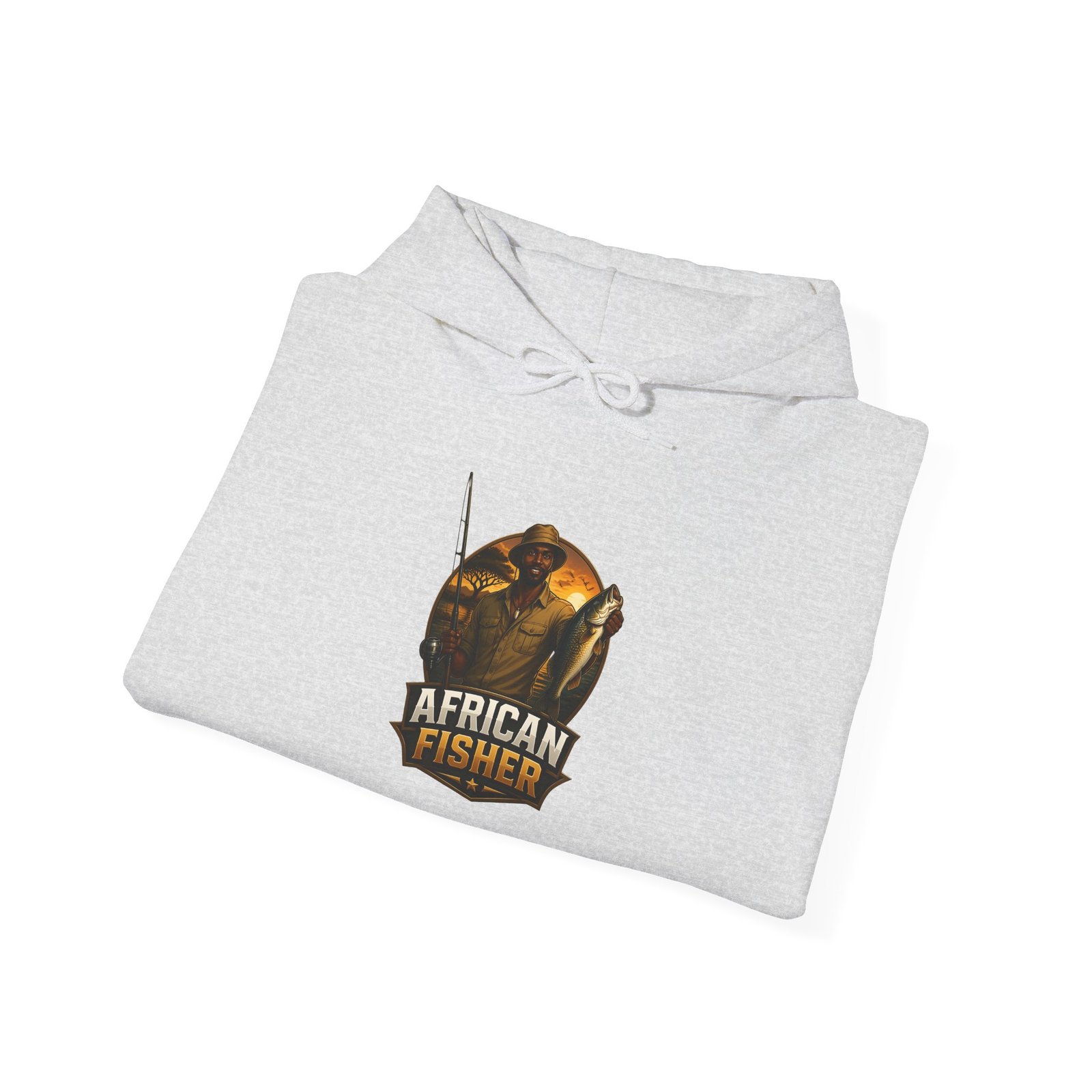 African Fisher Hoodie - Vintage Fishing Logo Pullover for Anglers - Image 12