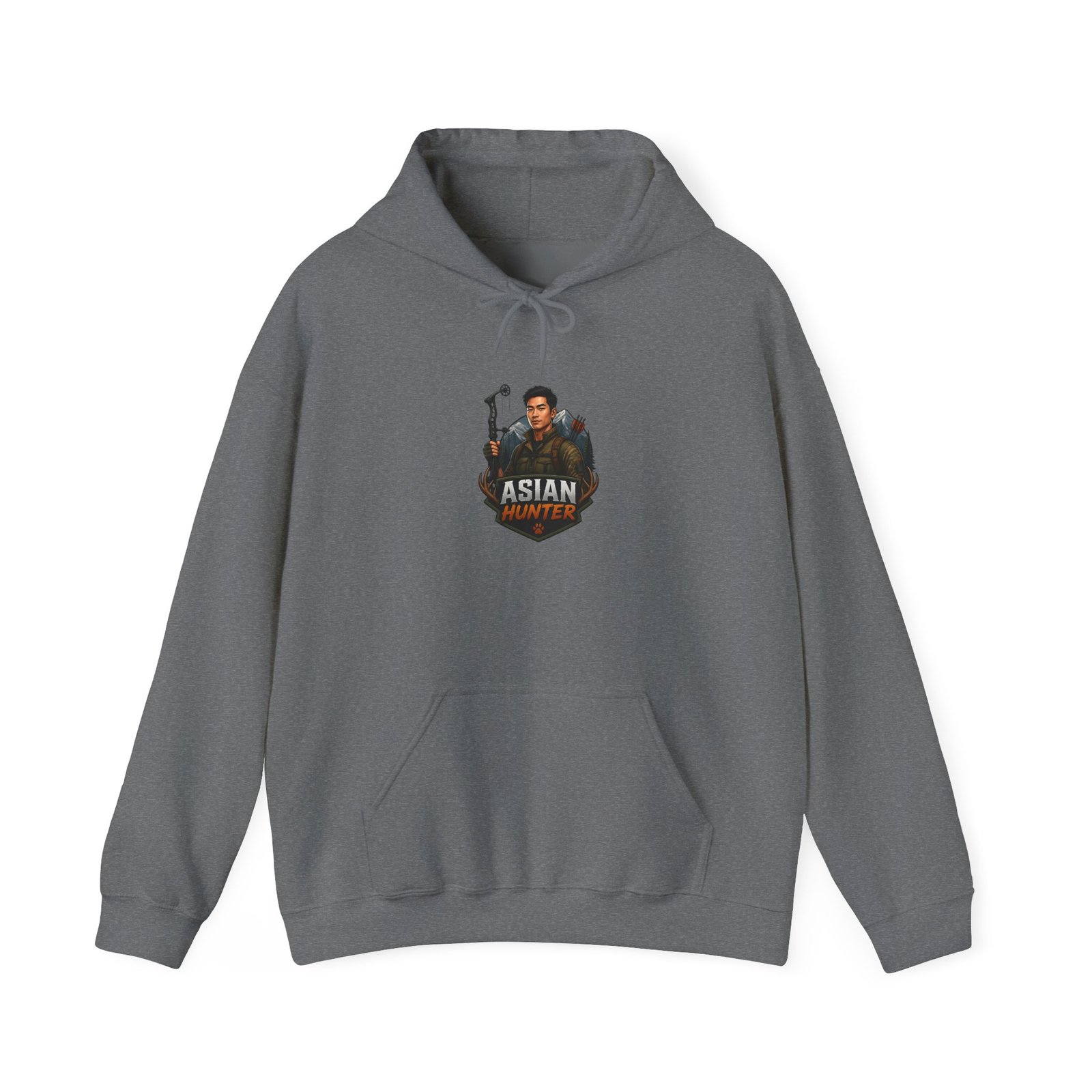 Graphic Hoodie — 'Asian Hunter' Gamer Emblem Pullover - Image 25
