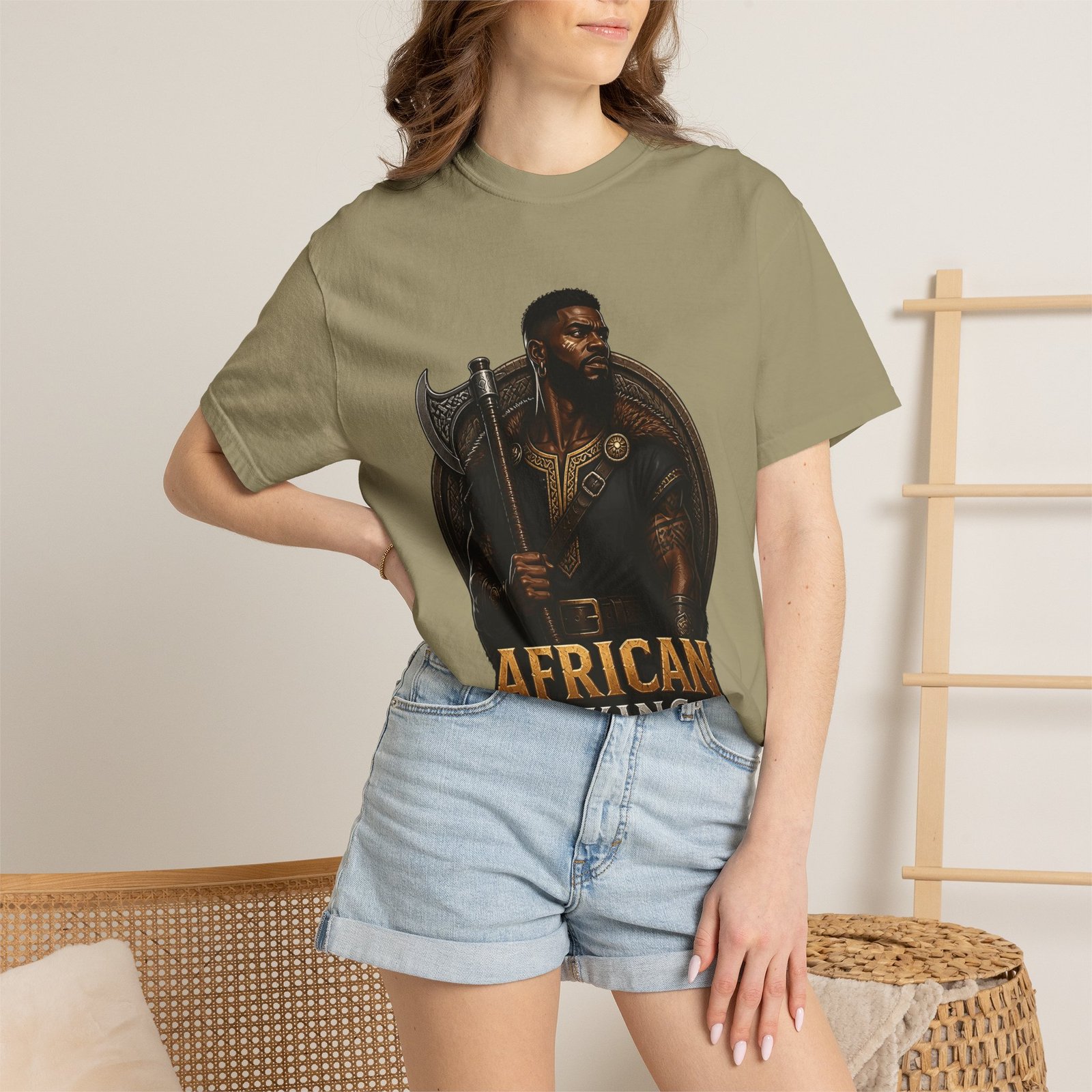 African Viking T-Shirt — Graphic Warrior Tee - Image 24