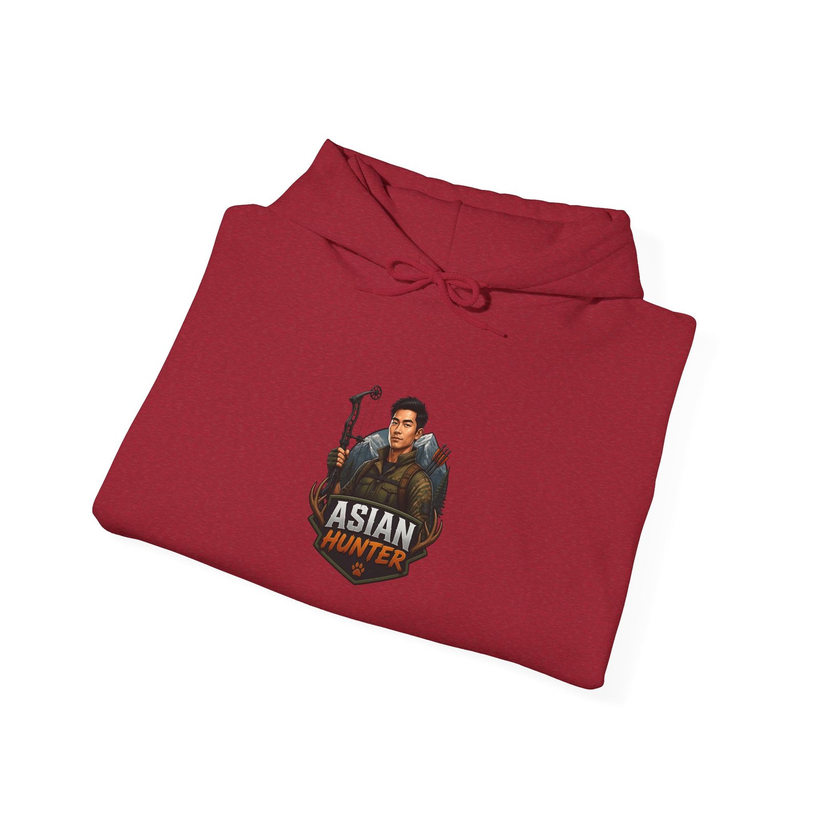 Graphic Hoodie — 'Asian Hunter' Gamer Emblem Pullover - Image 48