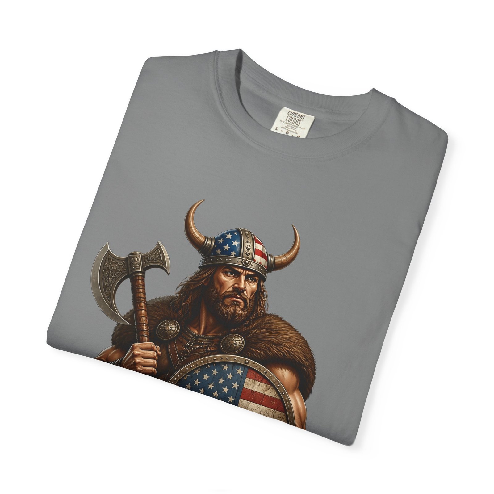 American Viking T-Shirt — Patriotic Viking Shield Tee - Image 35