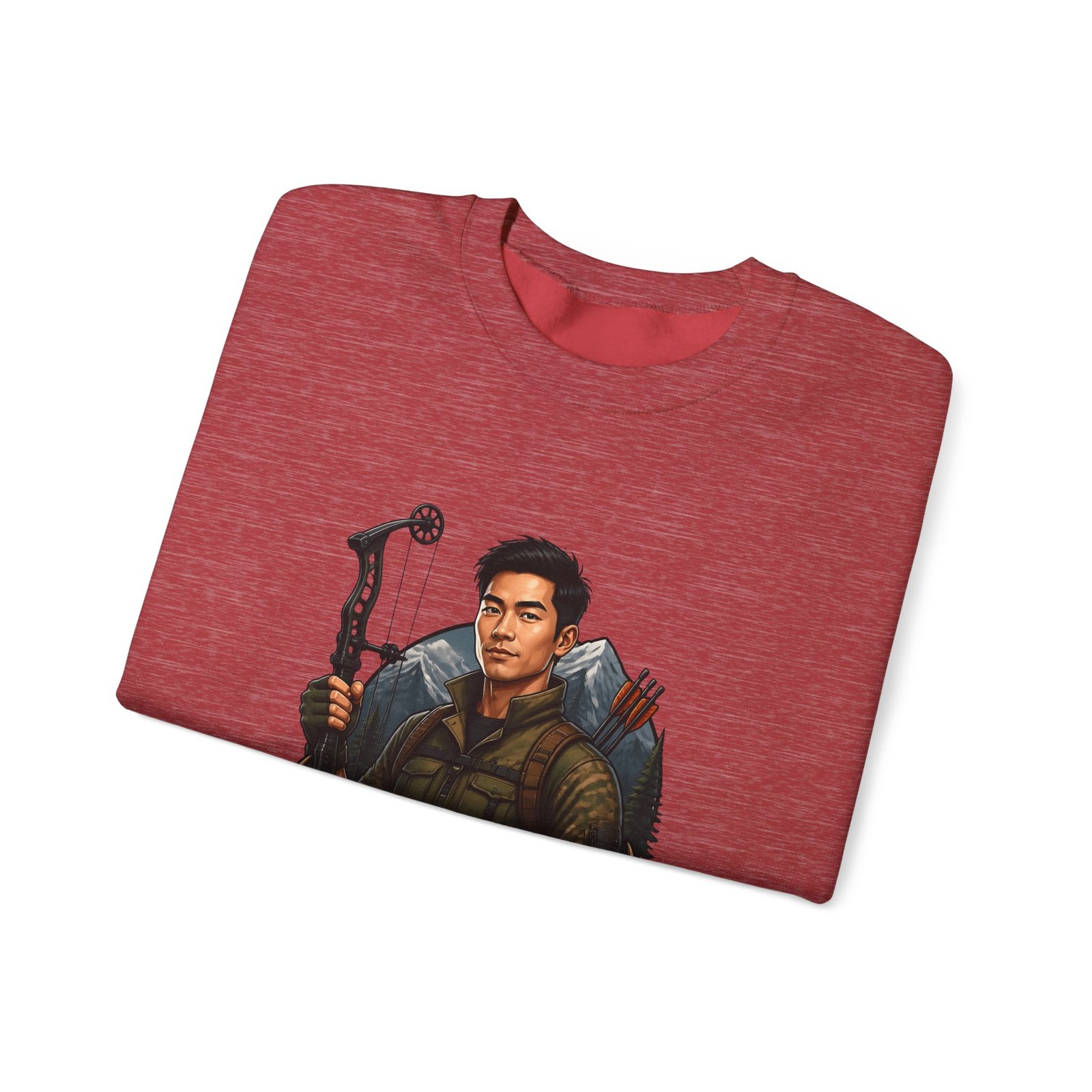 Hunter Crewneck Sweatshirt — "Asian Hunter" Archery Graphic Pullover - Image 43