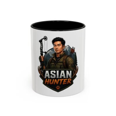 Asian Hunter Coffee Mug — Archery Outdoorsman Accent Mug (11/15 oz)