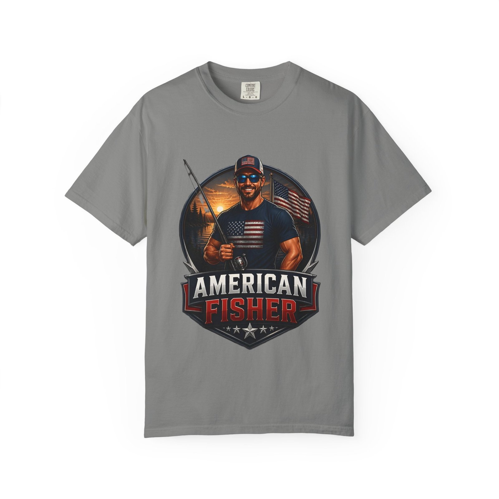 American Fisher T-Shirt — Patriotic Fishing Tee for Men - Image 41