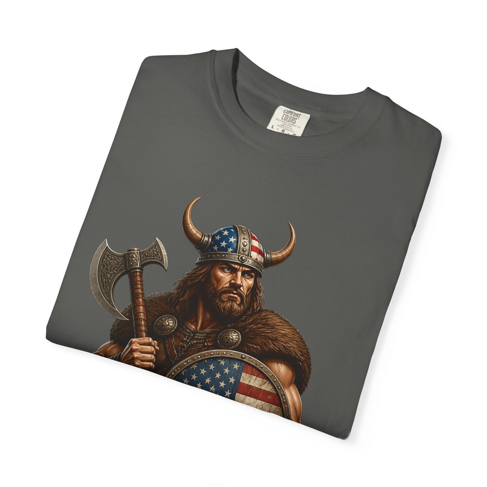 American Viking T-Shirt — Patriotic Viking Shield Tee - Image 31