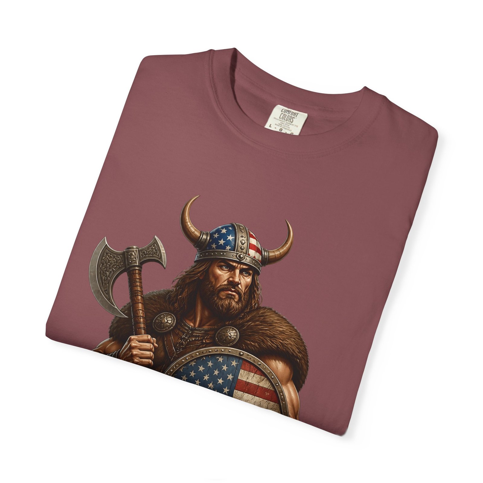 American Viking T-Shirt — Patriotic Viking Shield Tee - Image 15