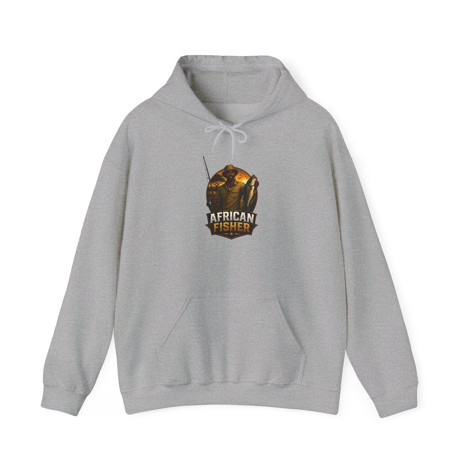 African Fisher Hoodie - Vintage Fishing Logo Pullover for Anglers - Image 17