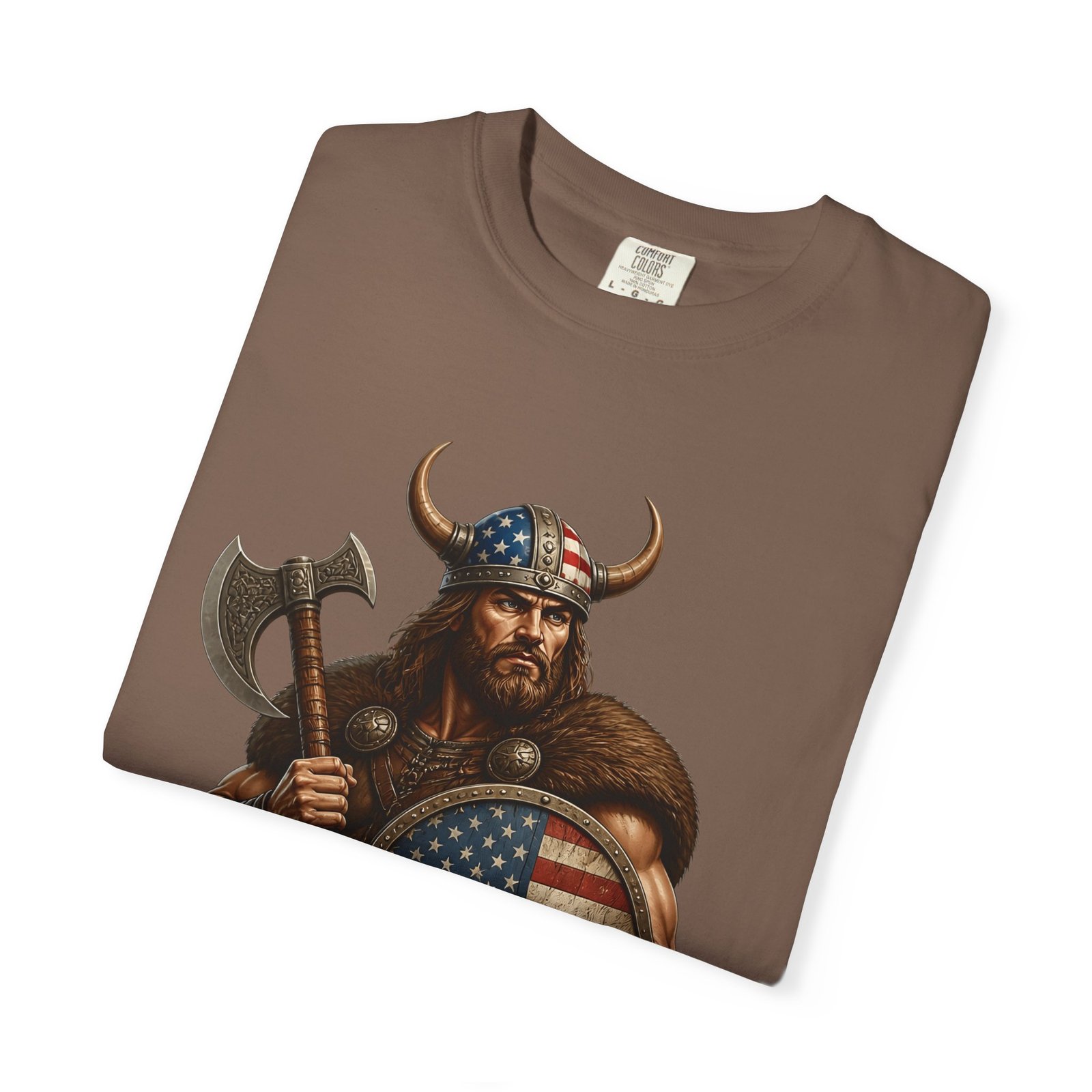 American Viking T-Shirt — Patriotic Viking Shield Tee - Image 27