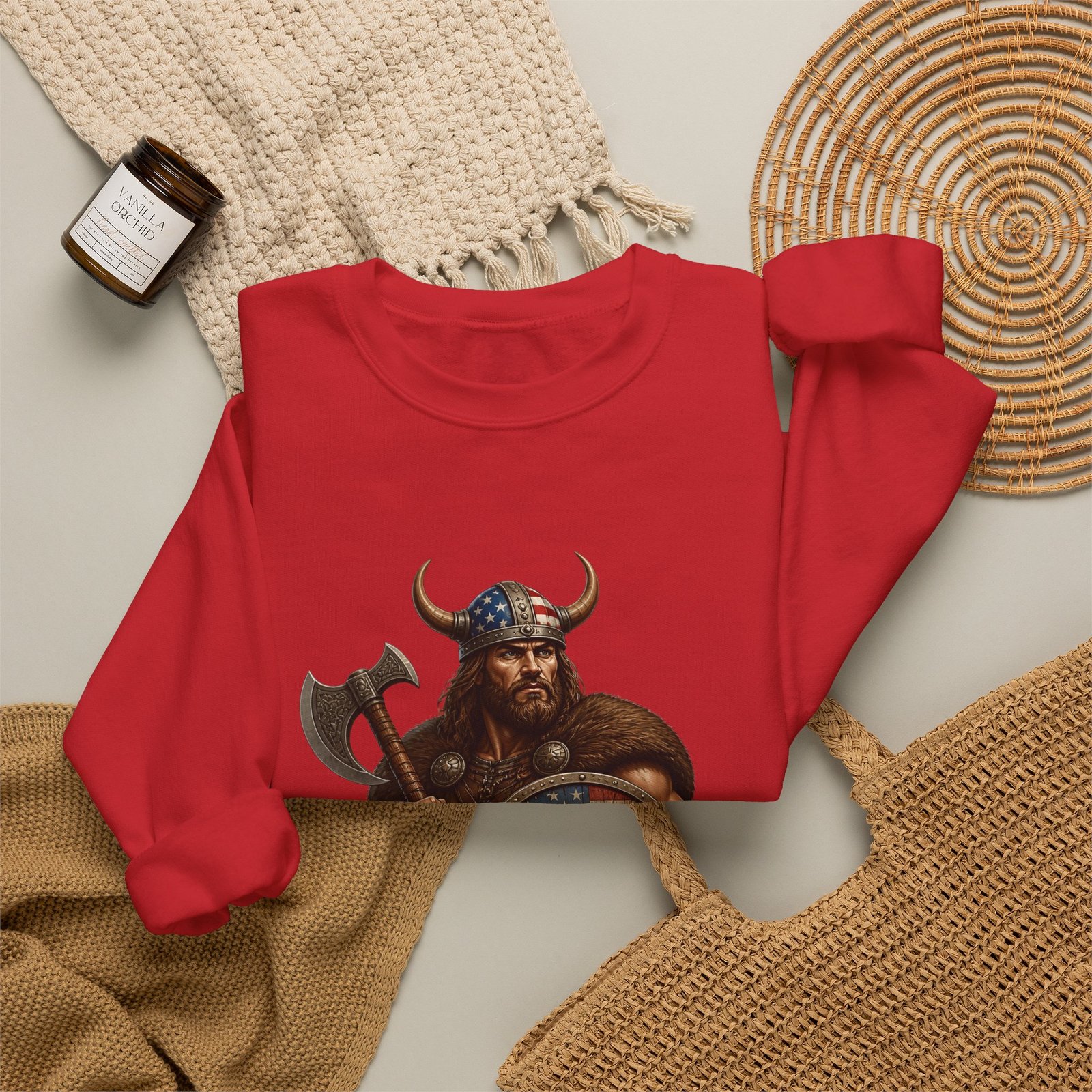 American Viking Sweatshirt - Patriotic Viking Crewneck - Image 48